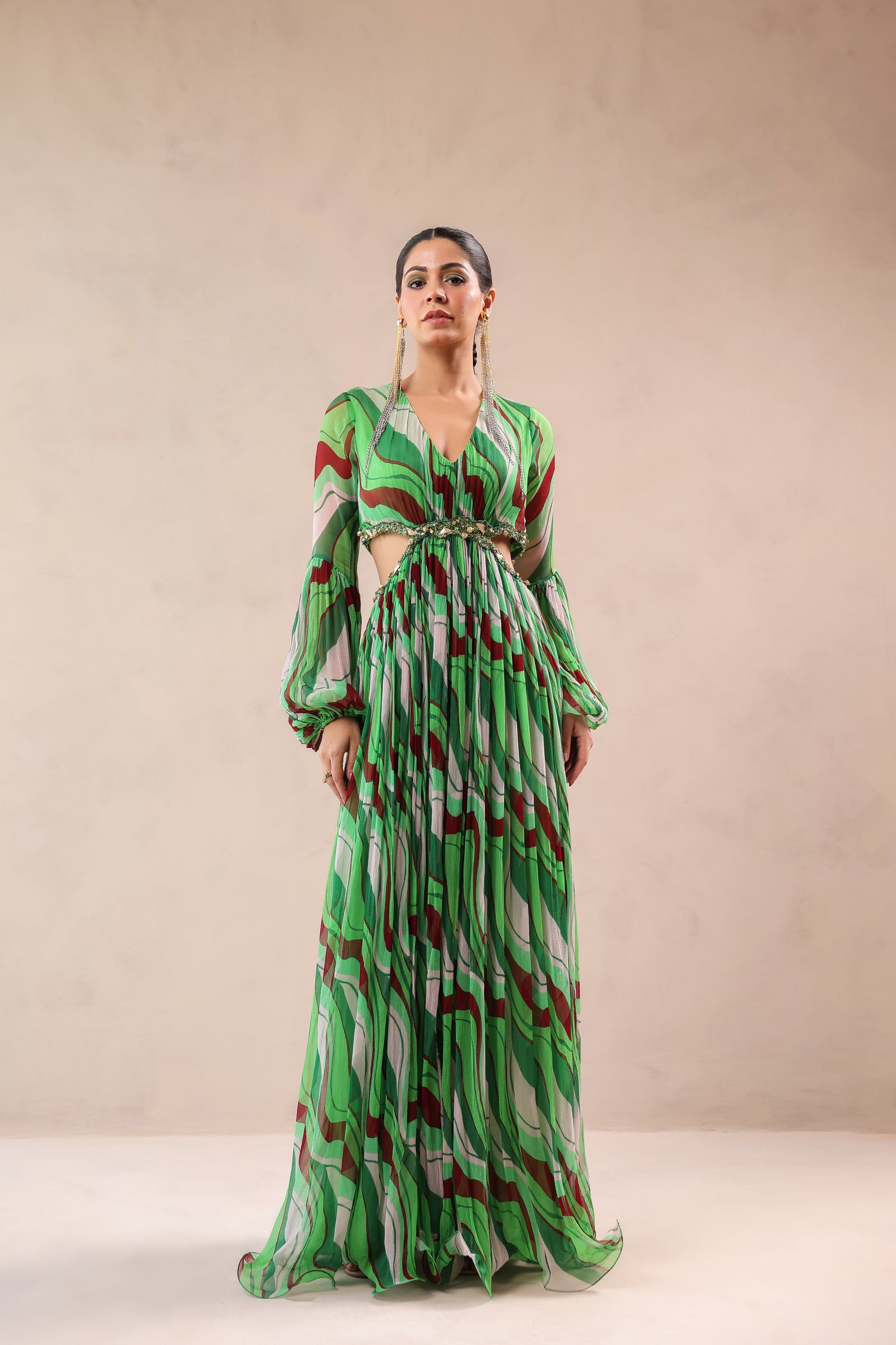 The Green Queen Peekaboo Waist line dress