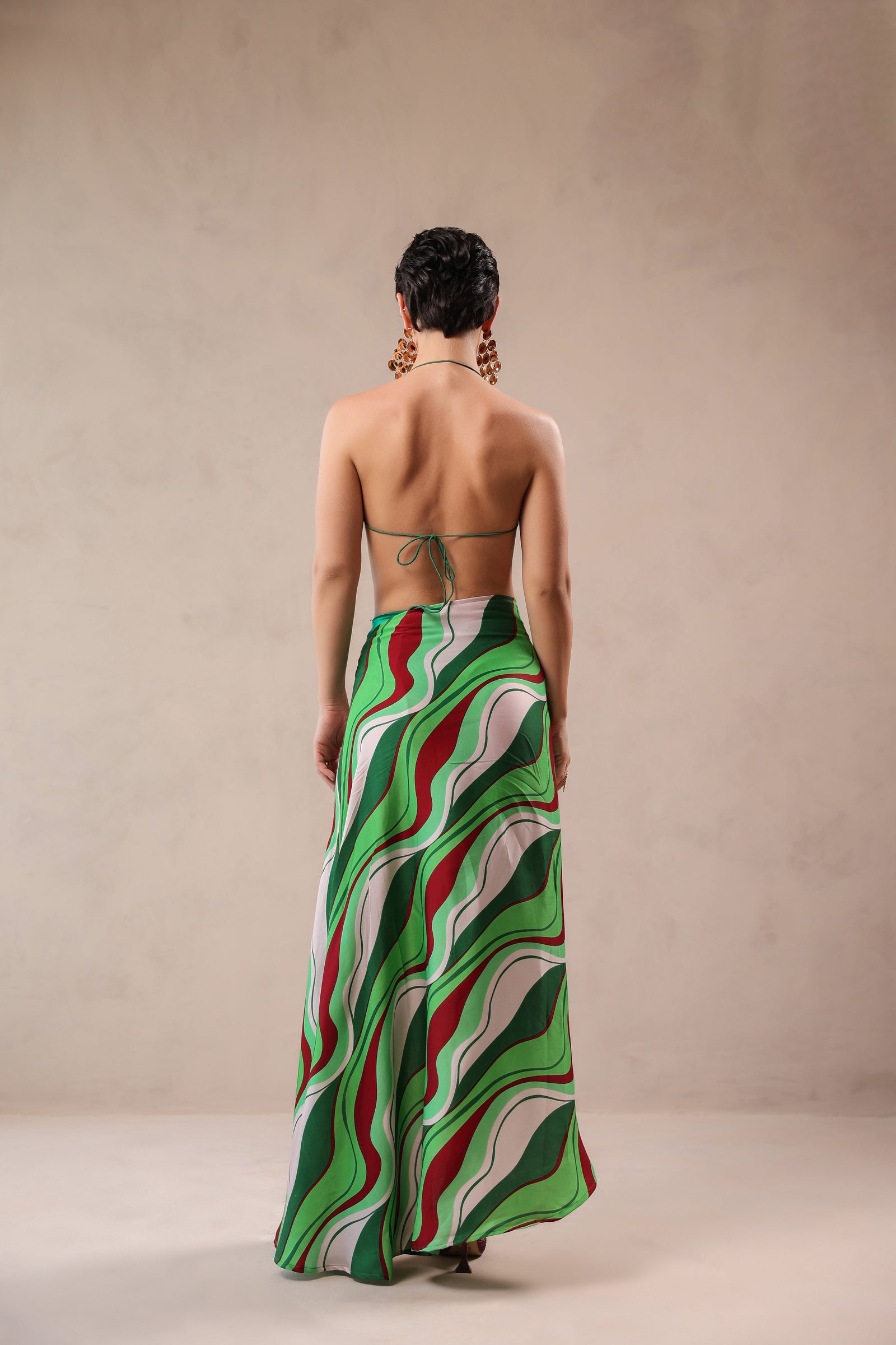 Santa monica  green bikini coverup set