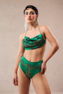 Santa monica  green bikini coverup set