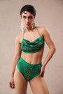 Santa monica  green bikini coverup set