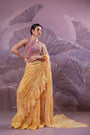 The alipore jhilmil saree set in butter yellowwith Ambi Rani Blouse