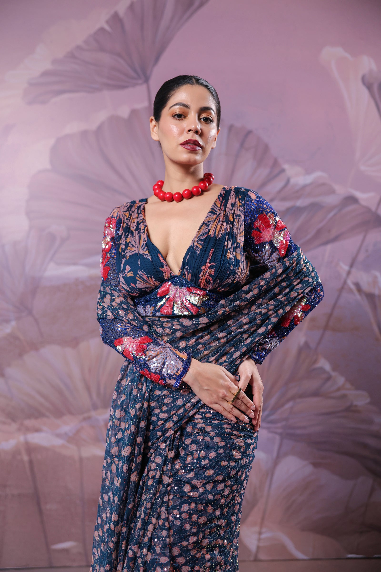 The prussian blue calcutta jhilmil saree