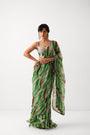 The lush green lehar saree with corset blouse