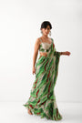 The lush green lehar saree with corset blouse