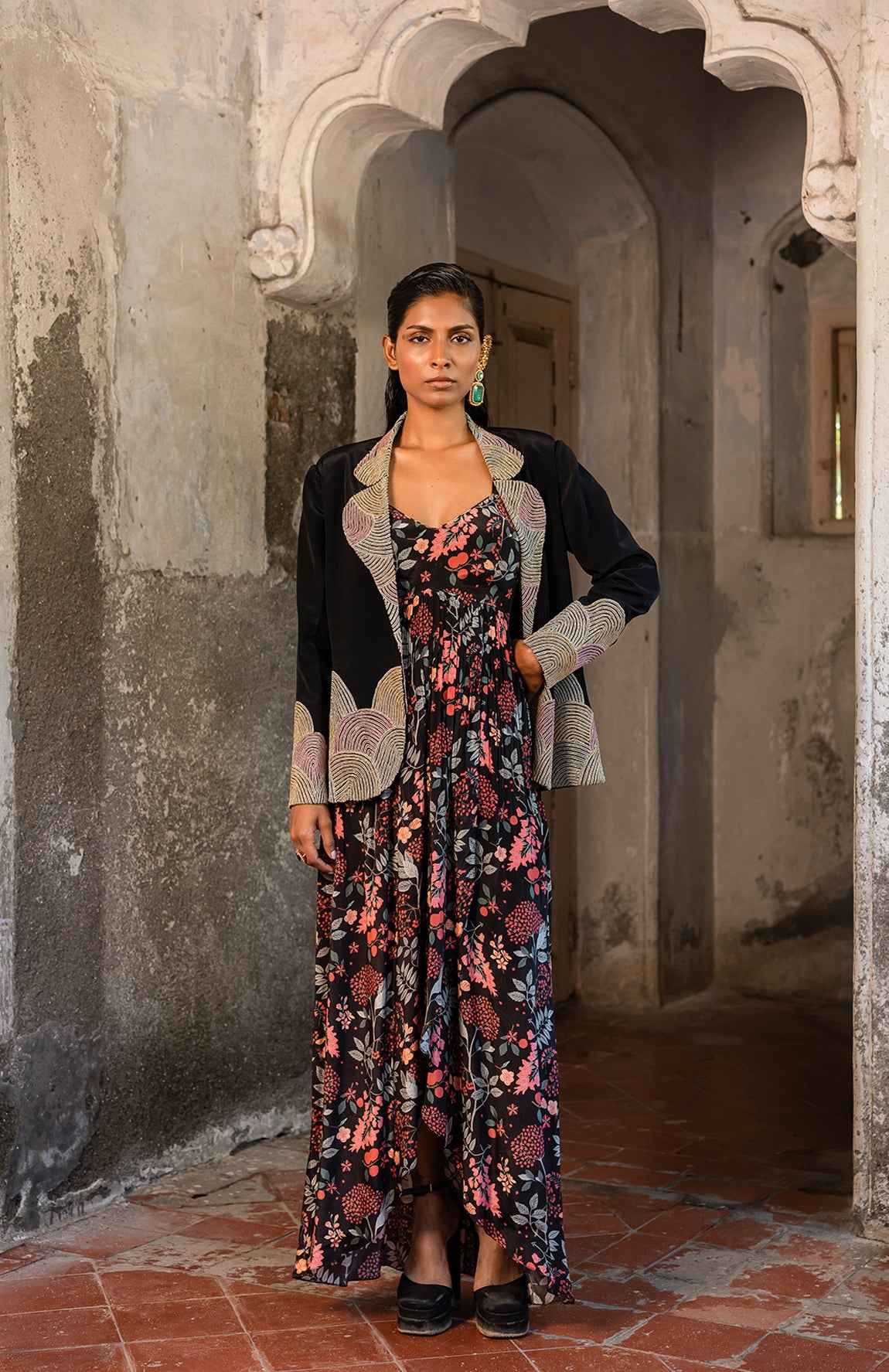 A Long Dress With Blazer