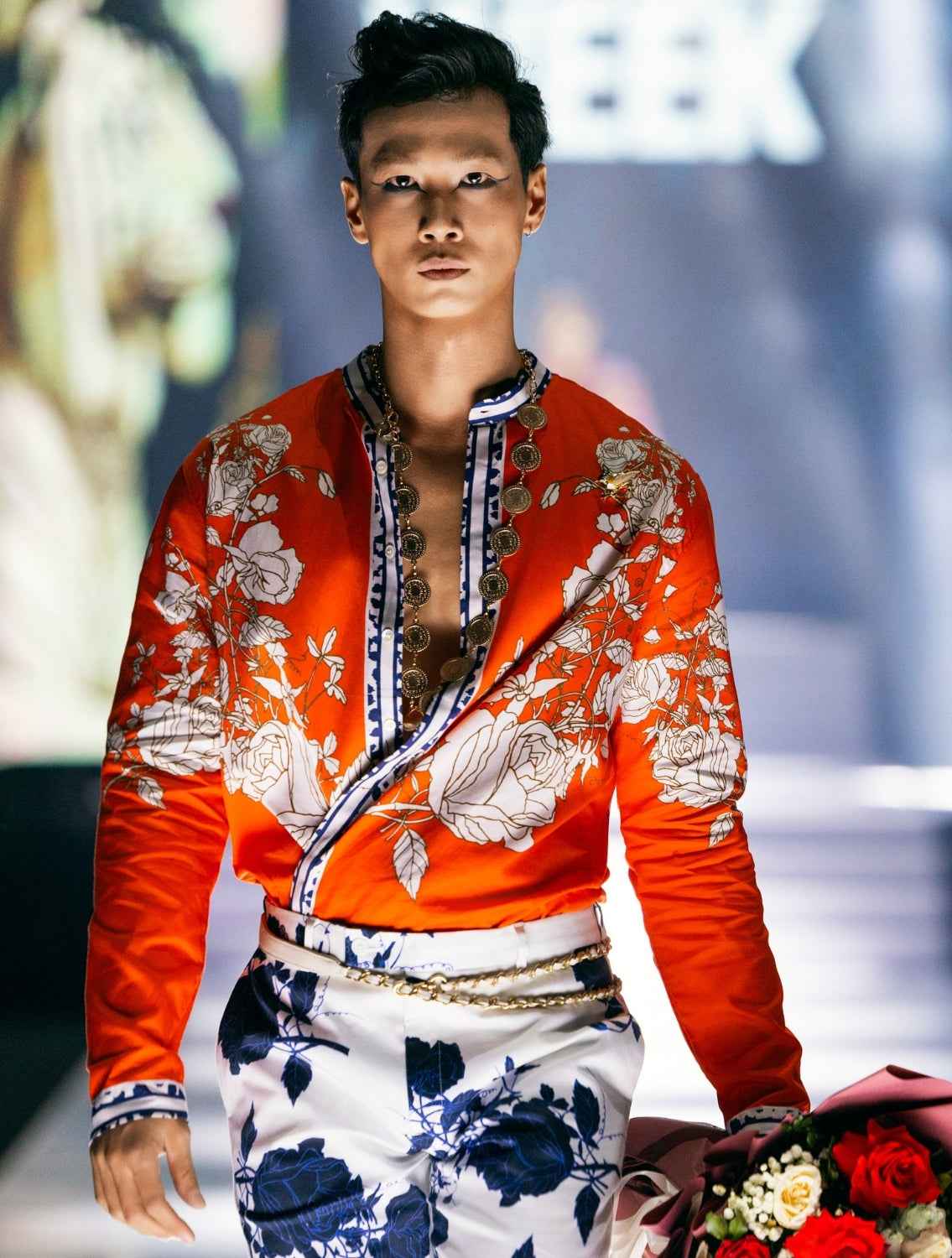 Diso Orange Signature Printed Shirt