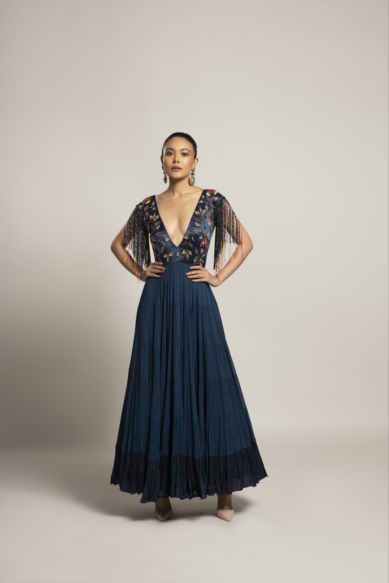 Exaited Blue Tiered dress