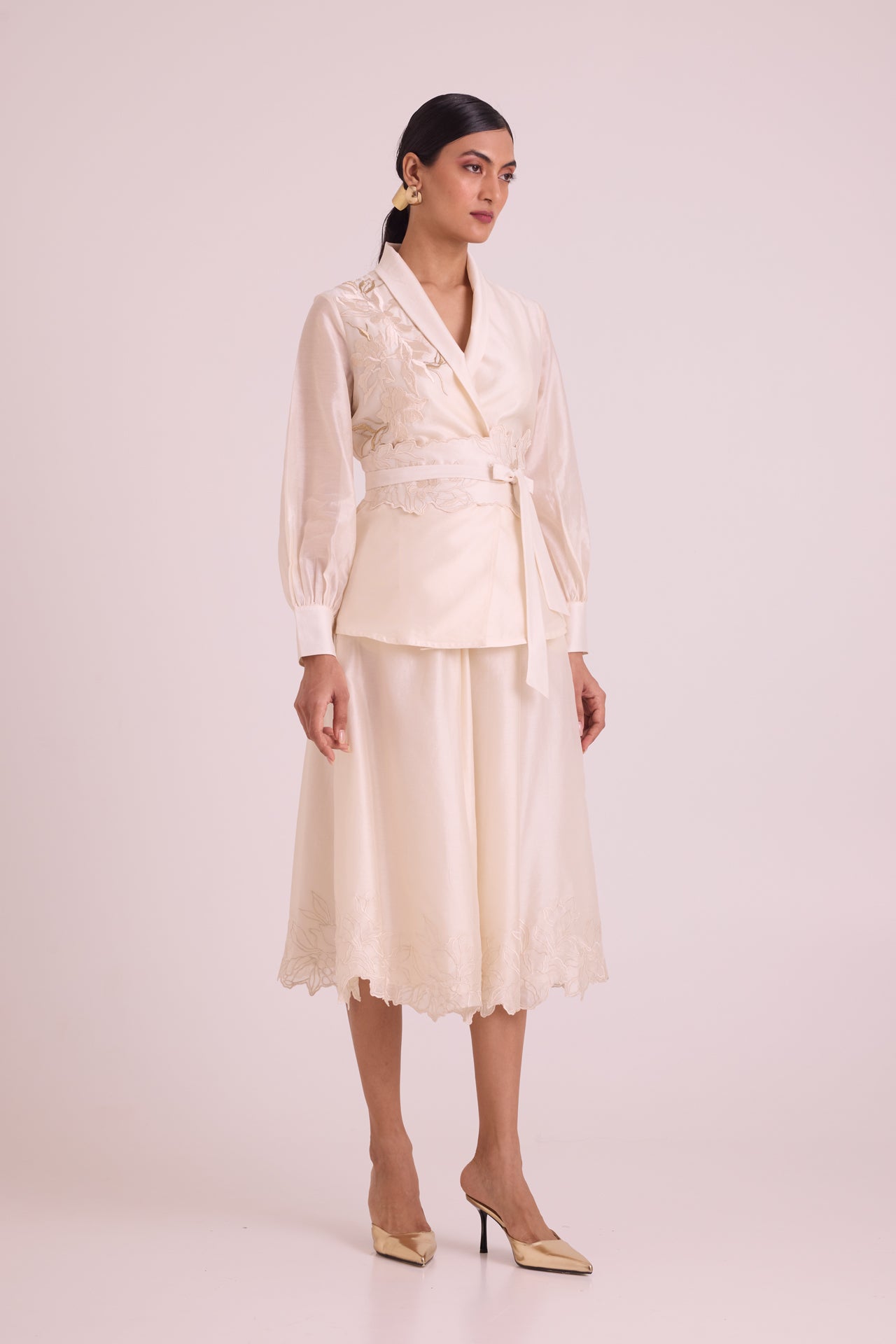 Murphy - Broach Wrap Top & Duchess Skirt