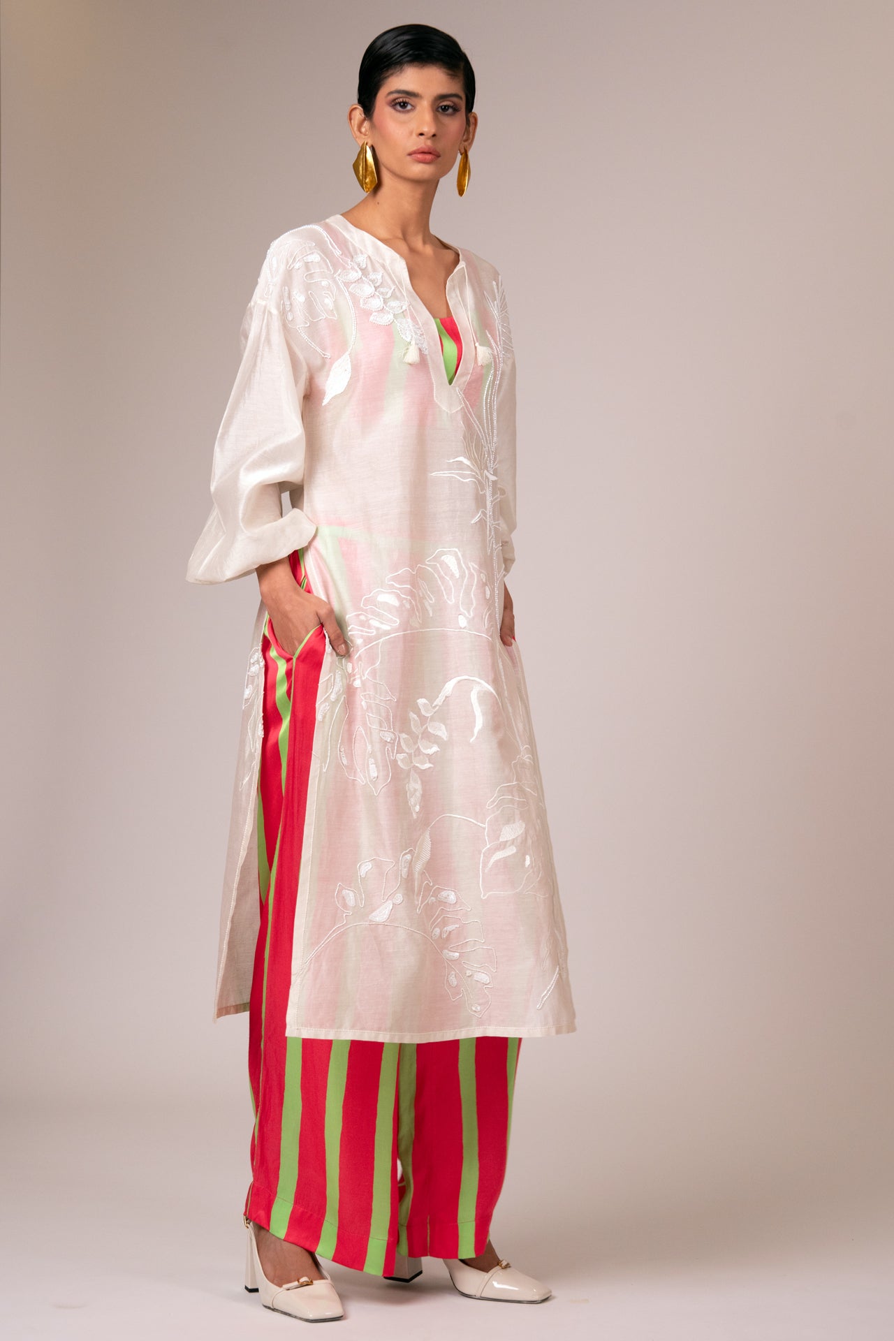 Sheer Kaftan, Bustier & Pants