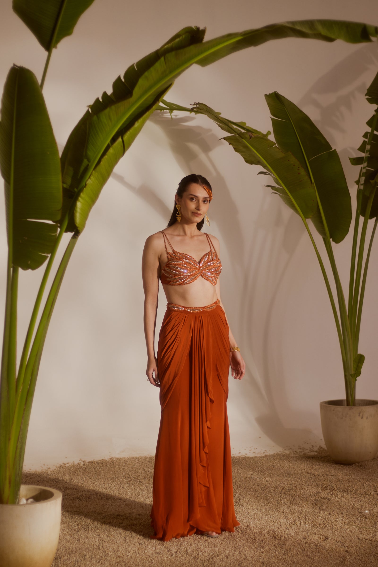 Koa Draped Skirt Set