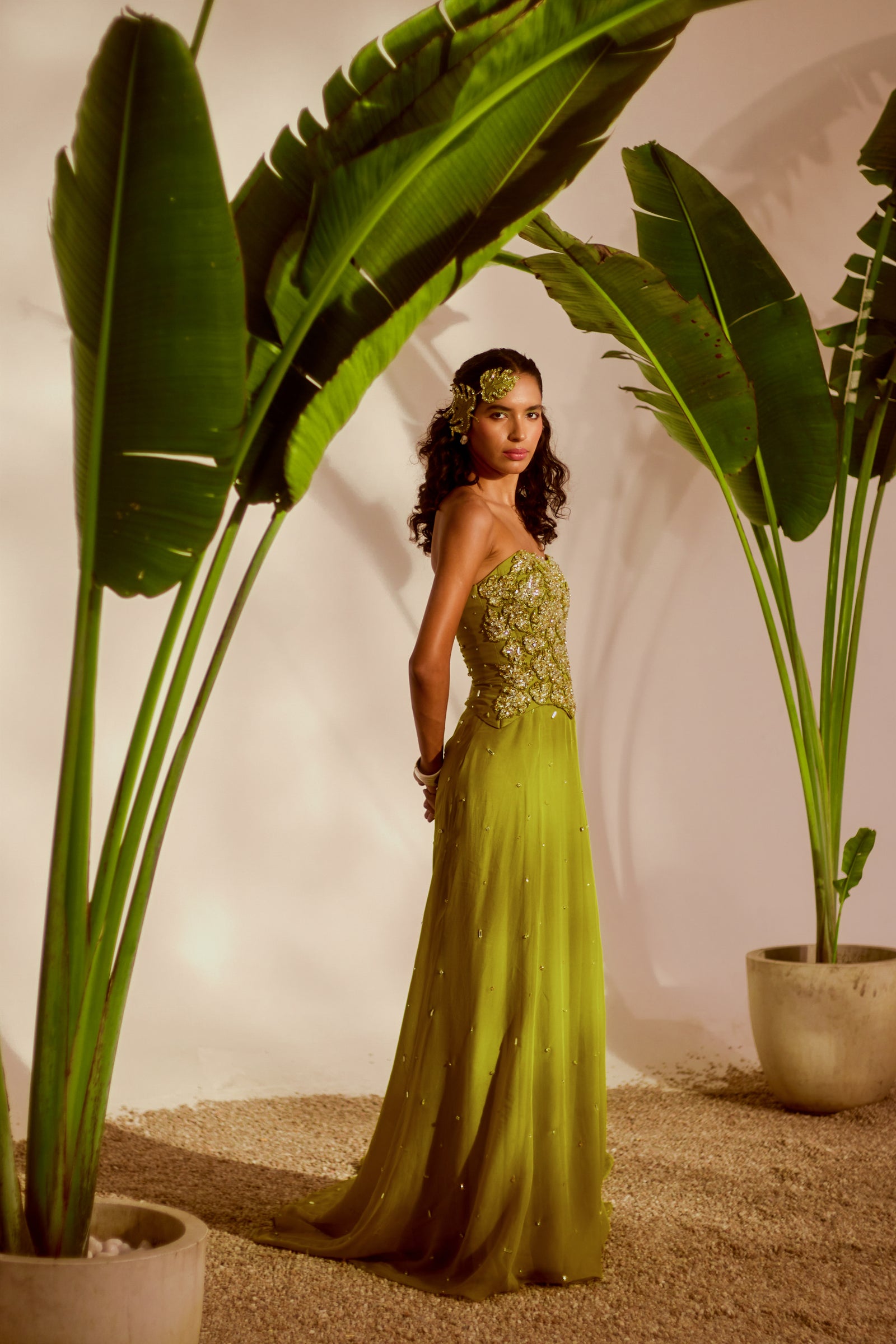 Moriko Monstera Corset Set