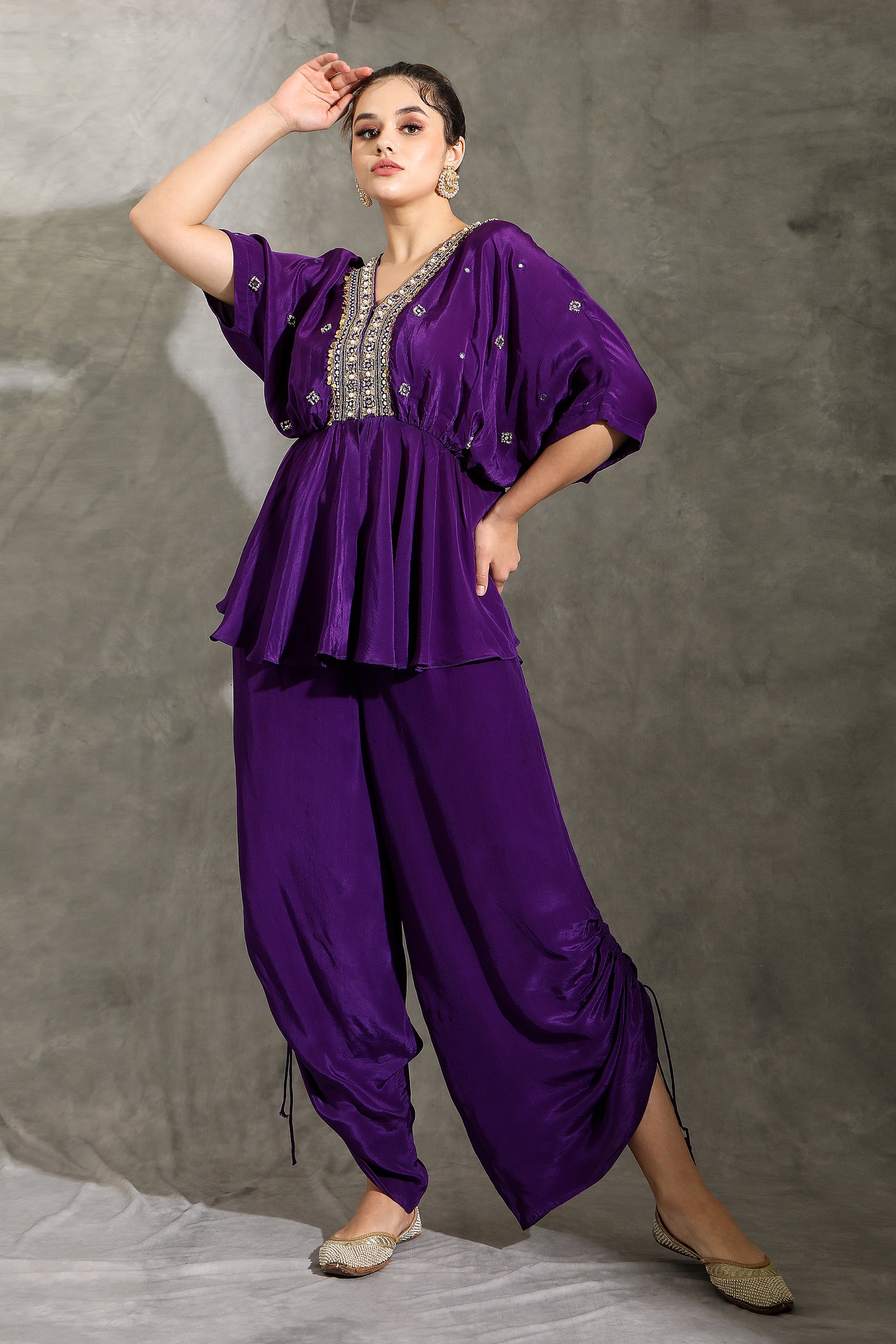 Purple embellished co-ord set