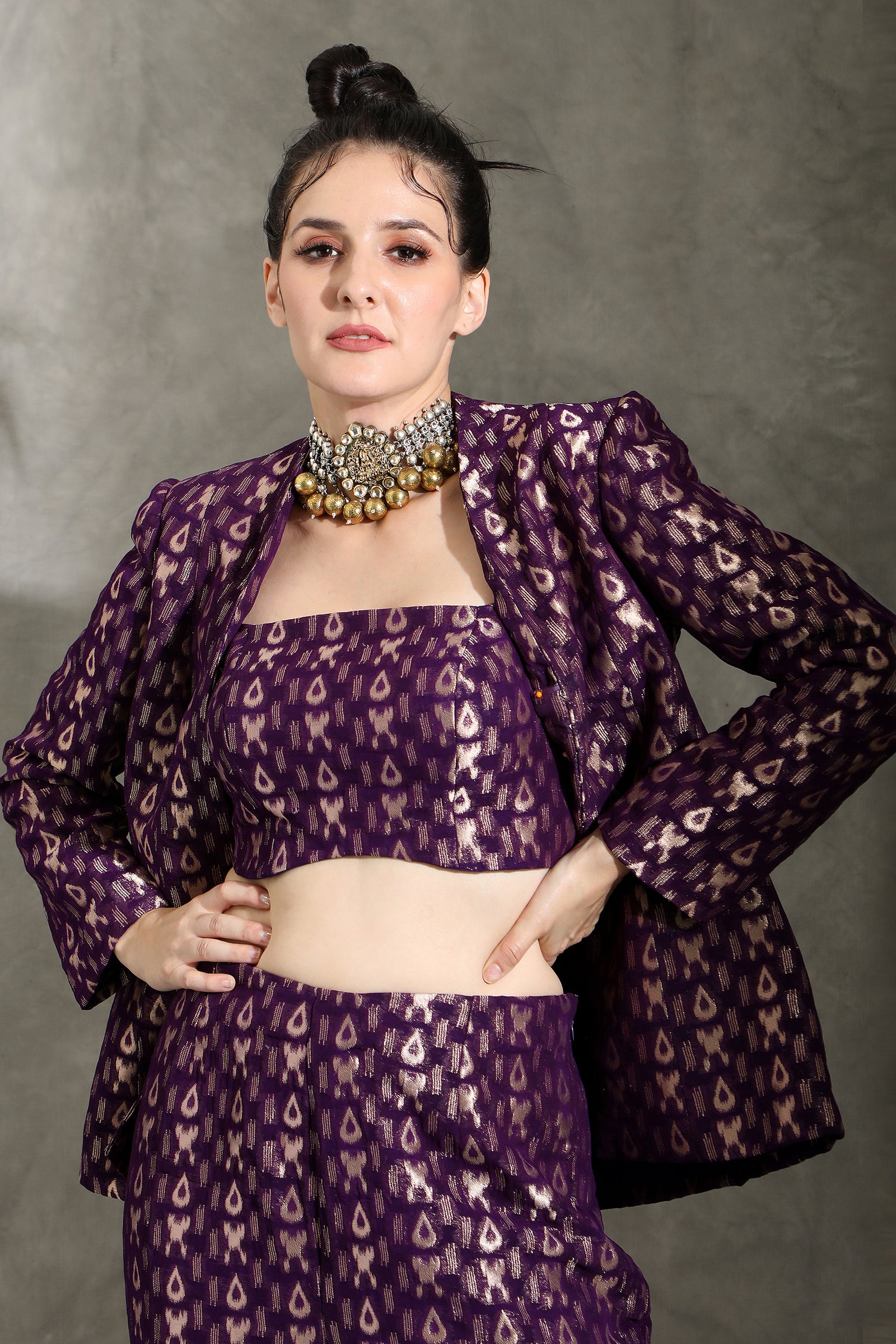 Brocade pant suit set