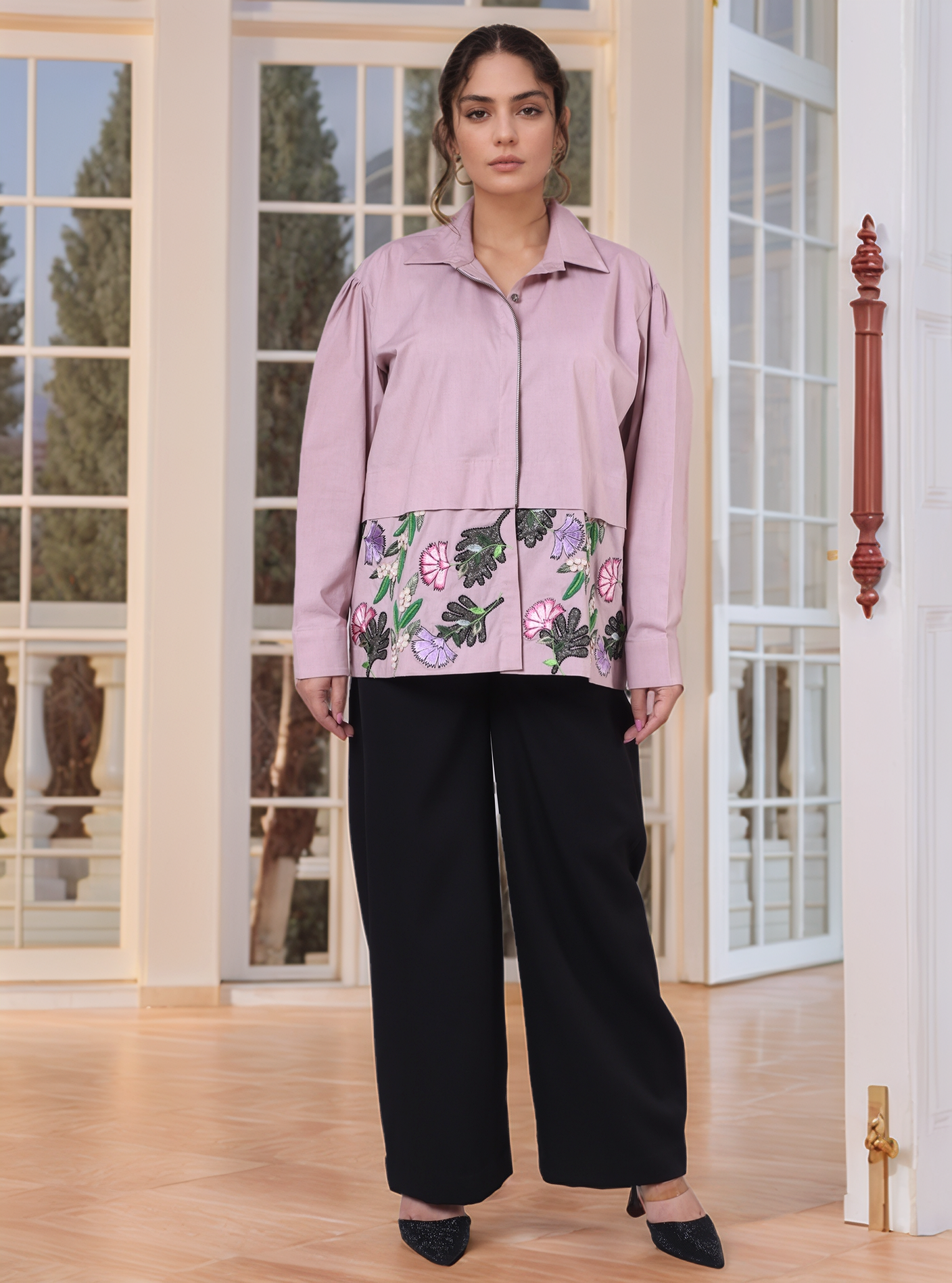 Mauve Pink Drop-Shoulder Shirt