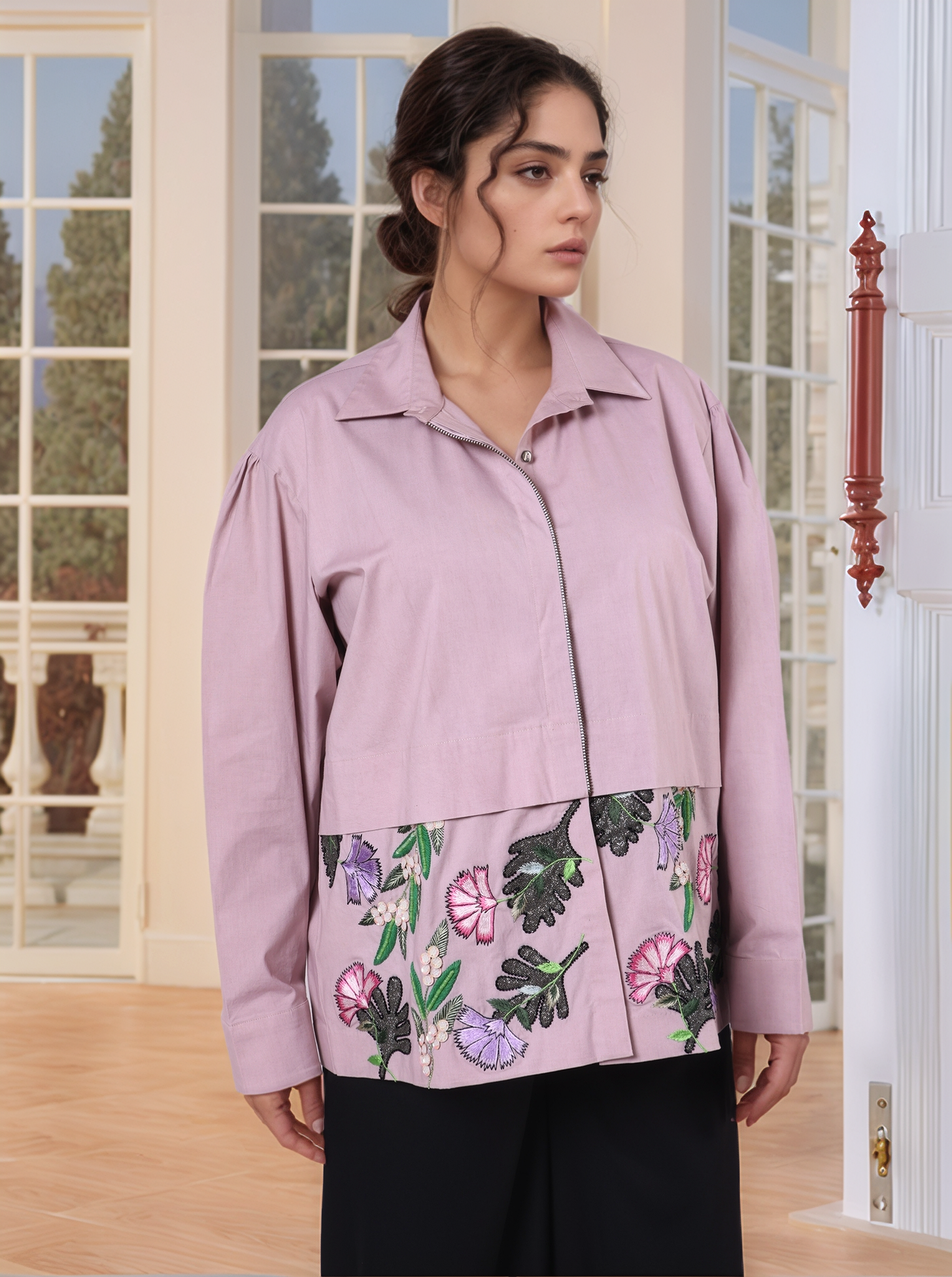 Mauve Pink Drop-Shoulder Shirt