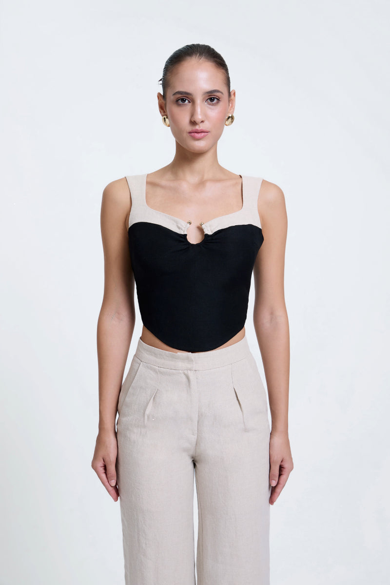 Two-Toned Bustier Top