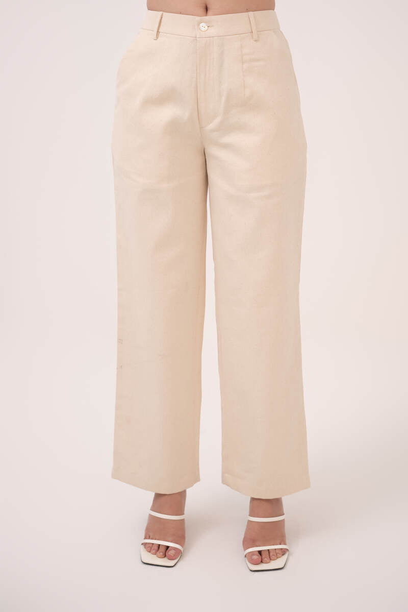 Denim Straight Pants Off White