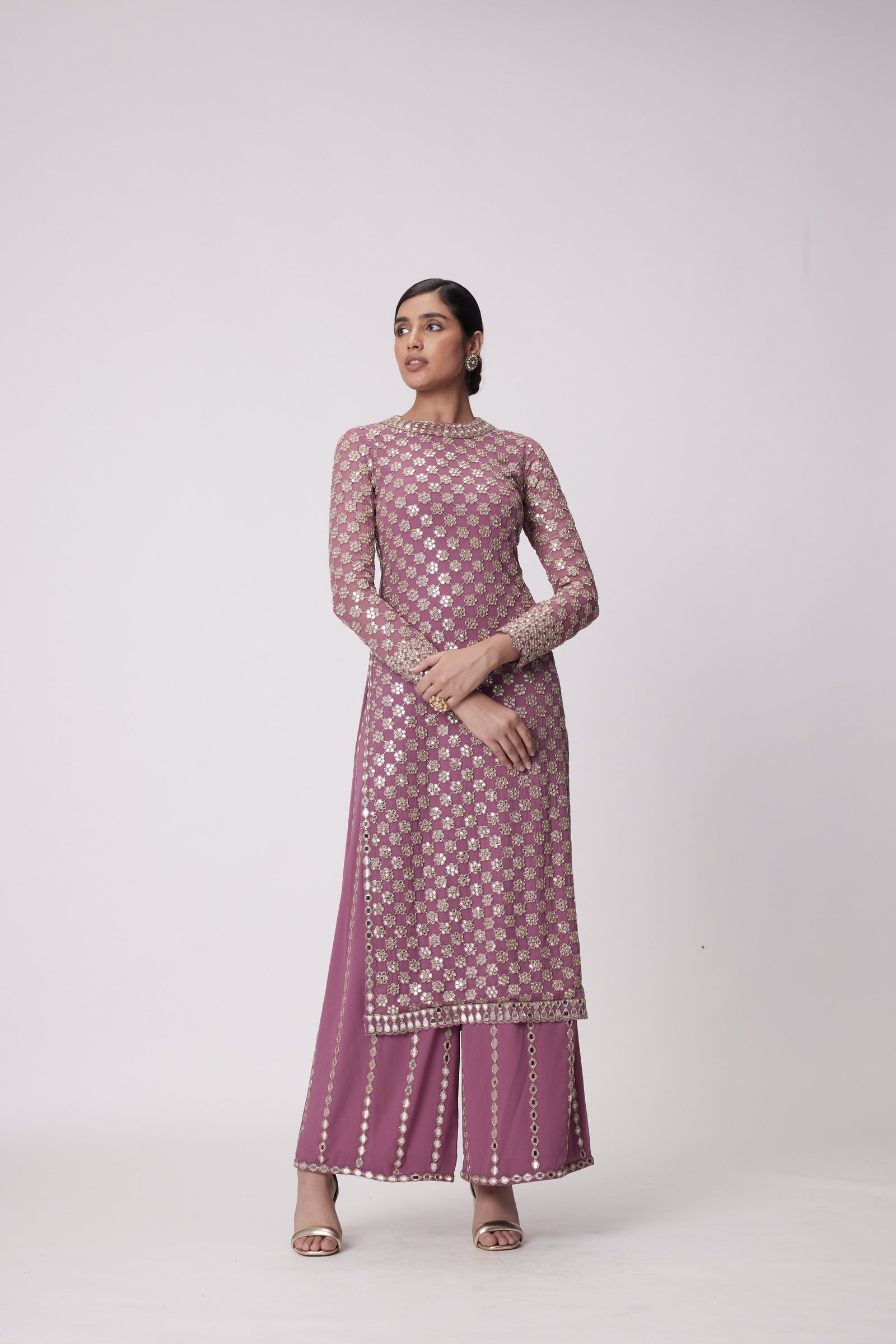 Mud  Mauve Straight Kurta Set