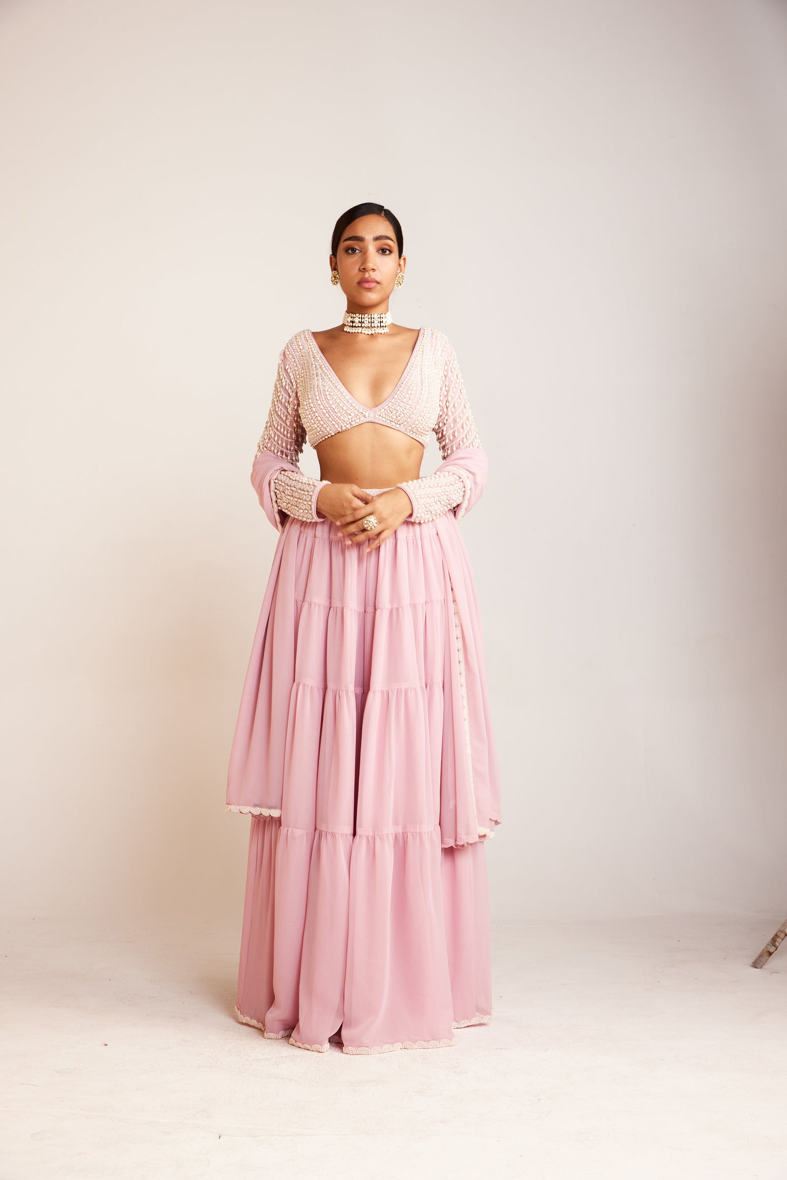 Powder Pink Sharara Set