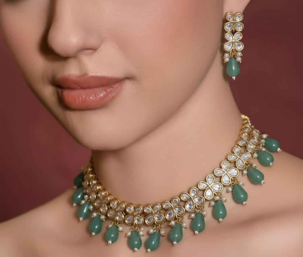 The Rosewater Bloom Kundan Choker Set