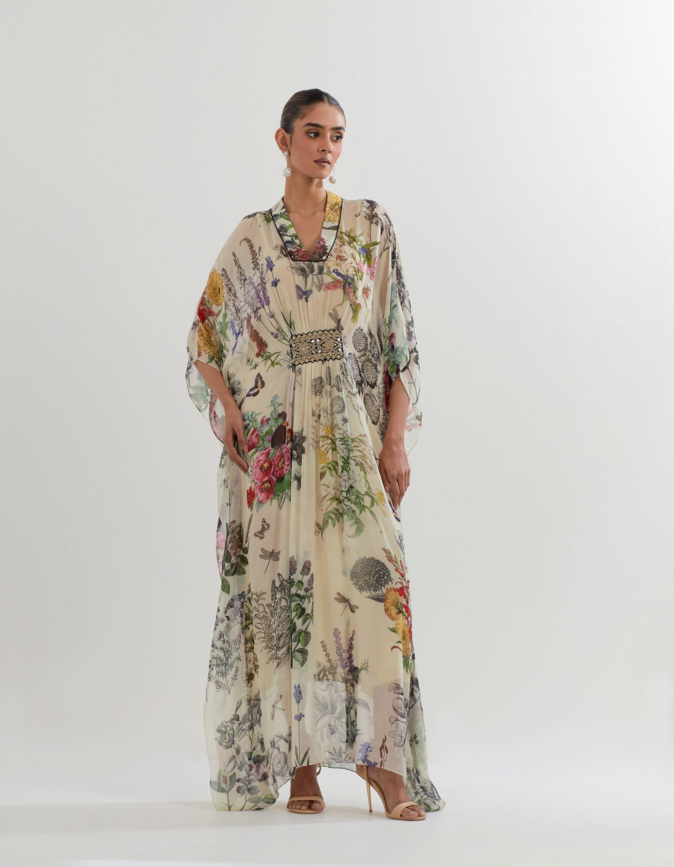 Botanical printed kaftan