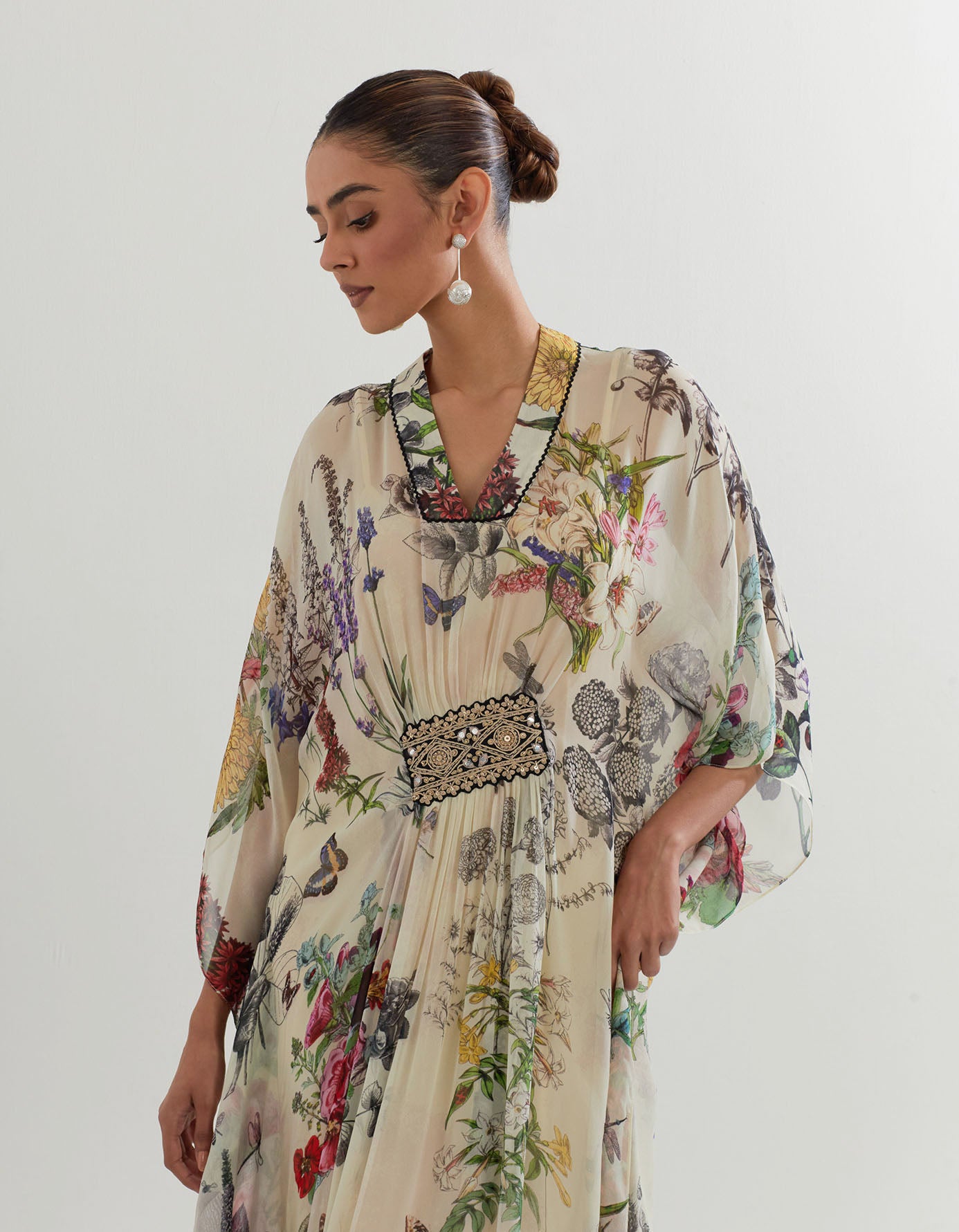 Botanical printed kaftan