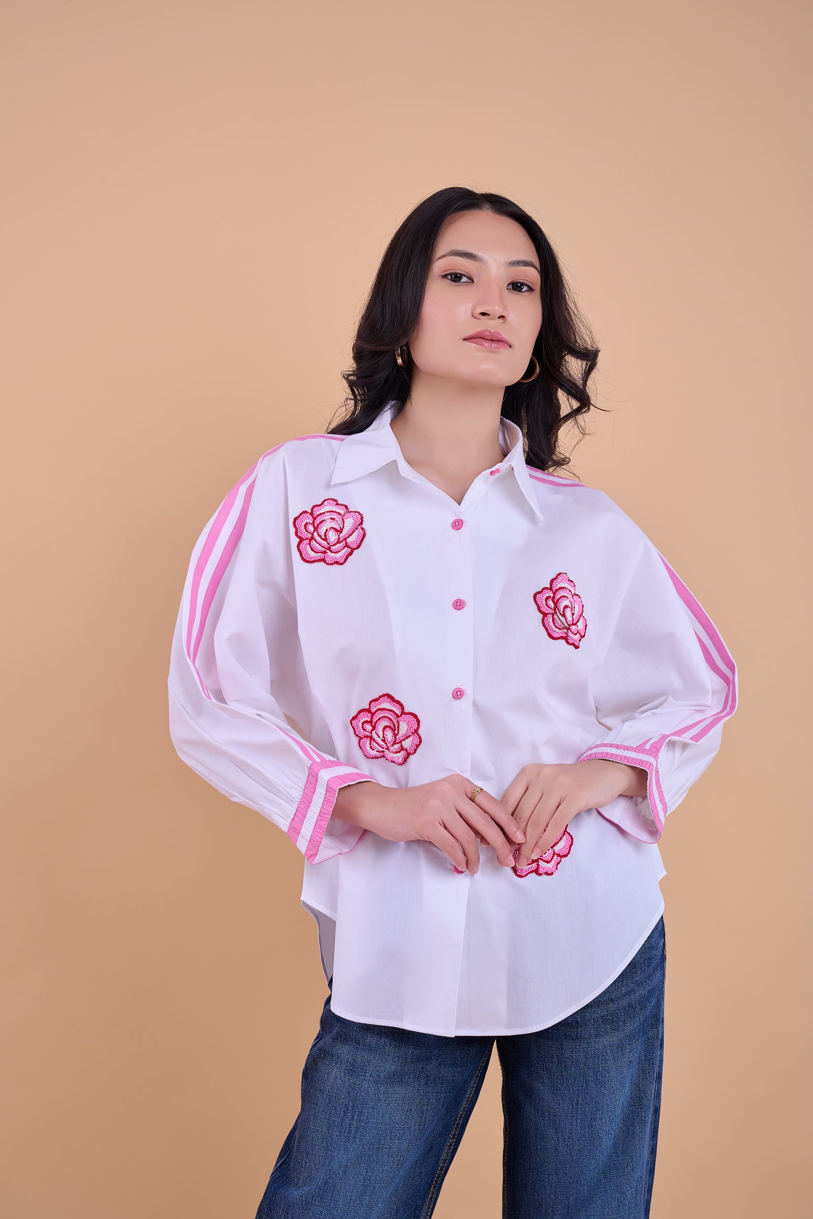 Embellished Harper Shirt - White