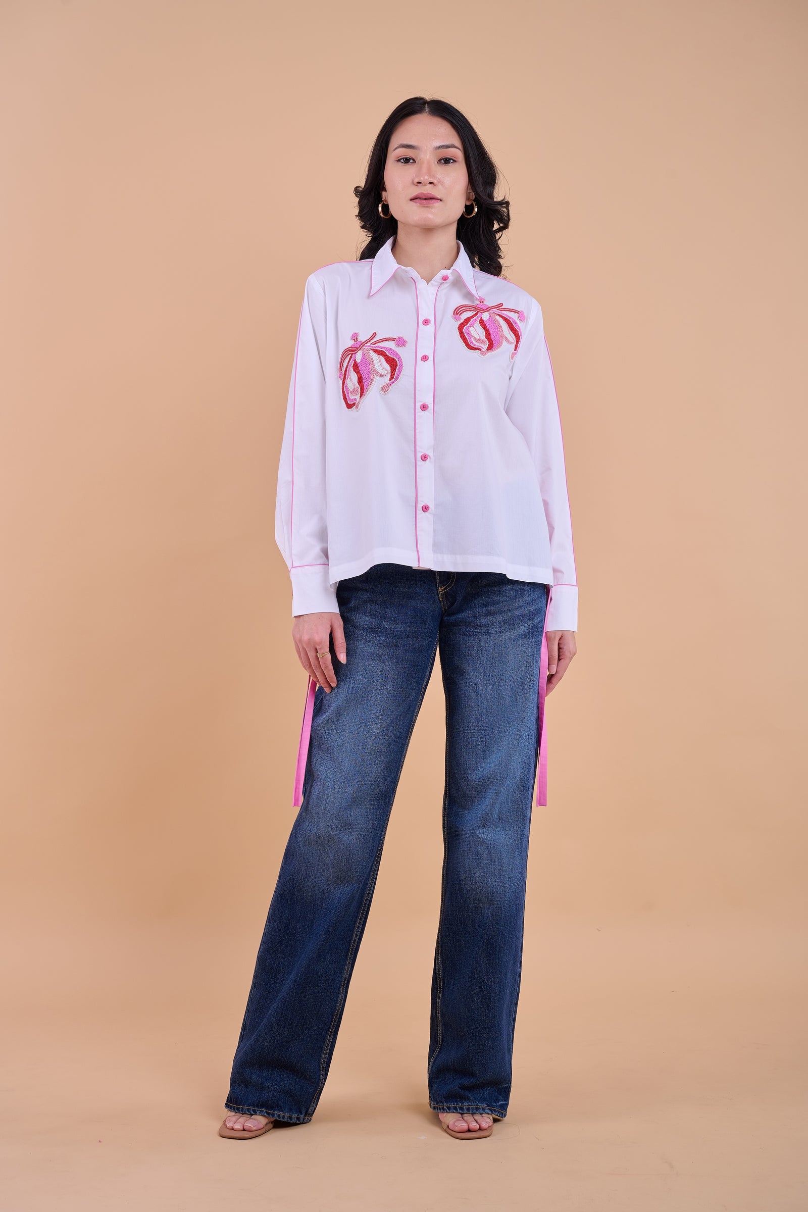 Embellished Cora Shirt - White