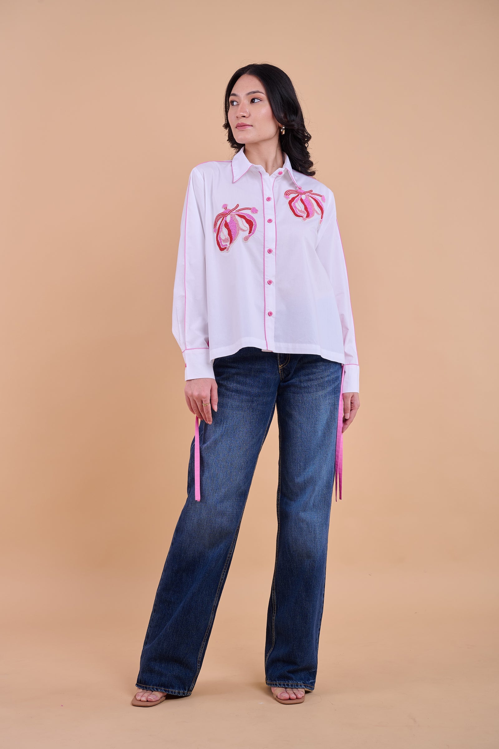 Embellished Cora Shirt - White