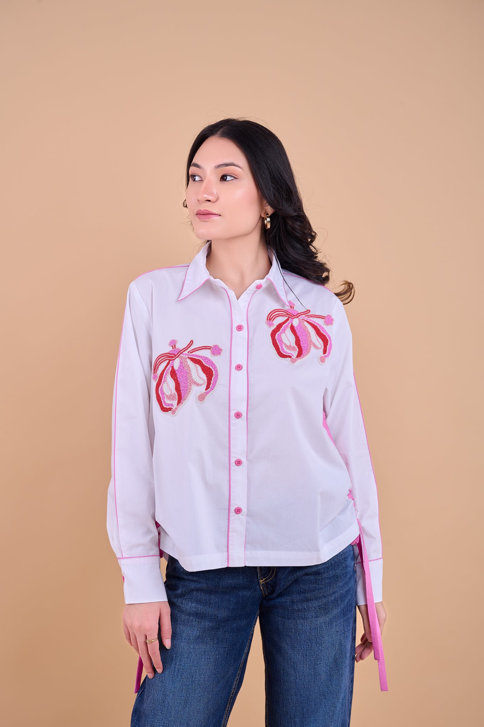 Embellished Cora Shirt - White