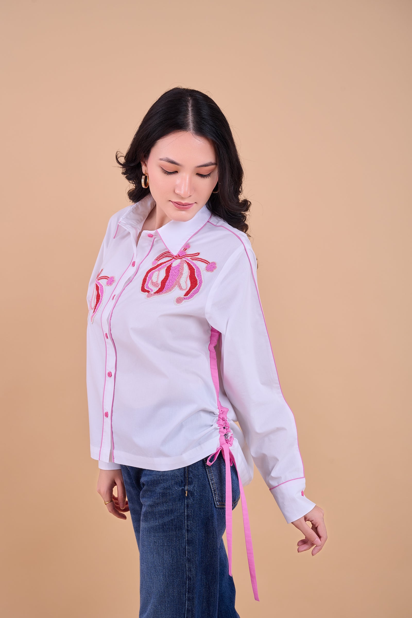 Embellished Cora Shirt - White