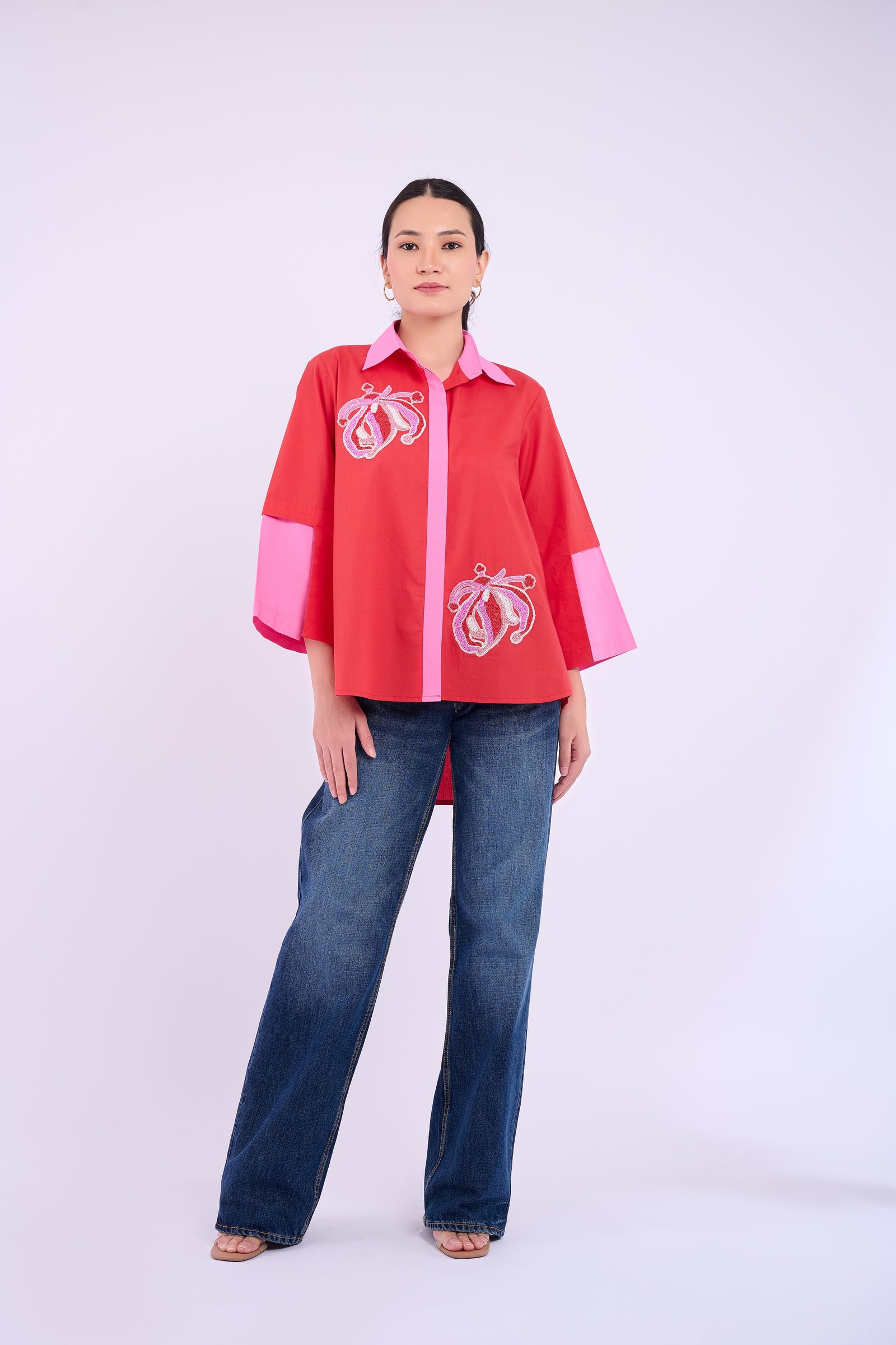 Embellished Teresa Shirt - Red
