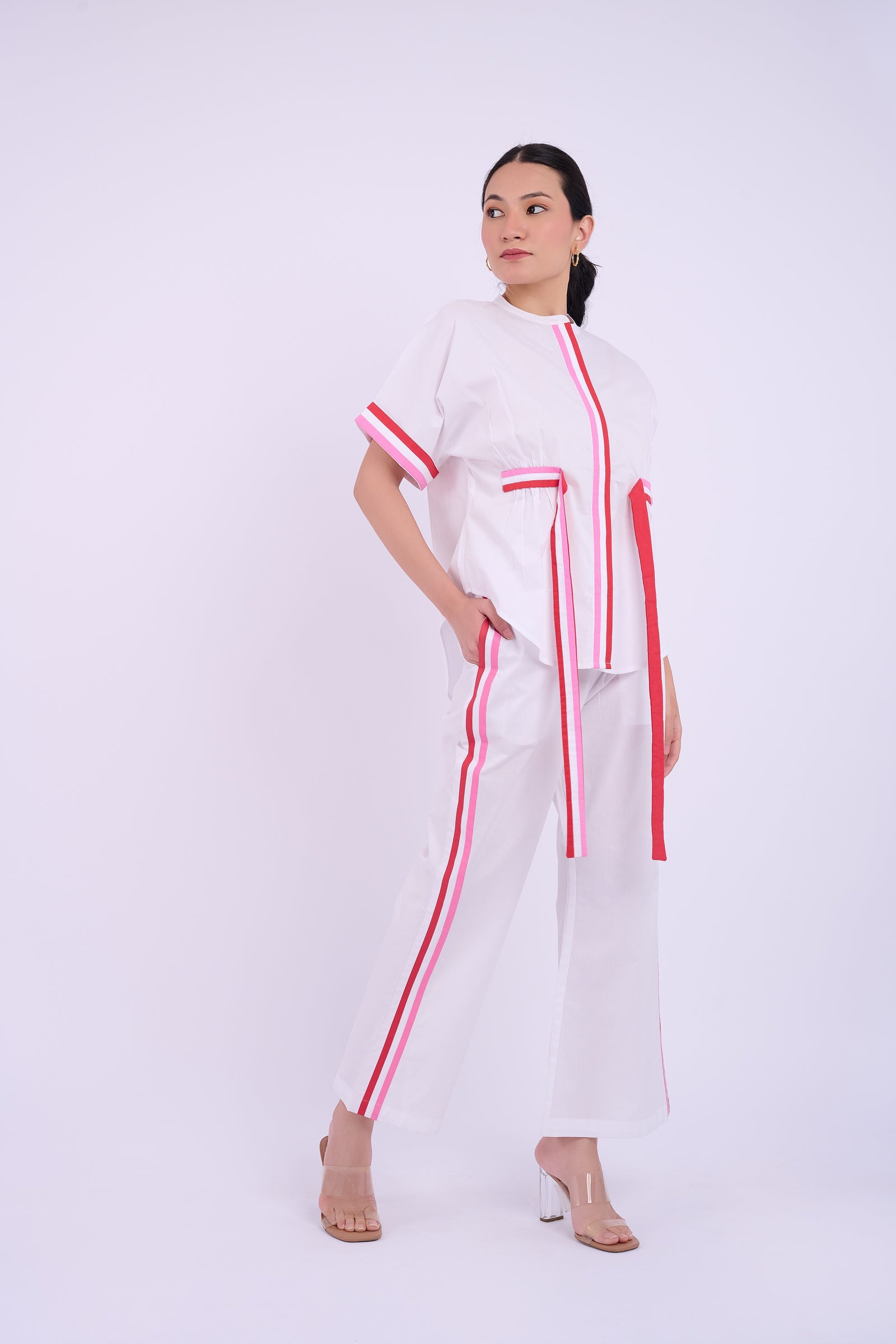 Brooke Short Sleeve Set - White