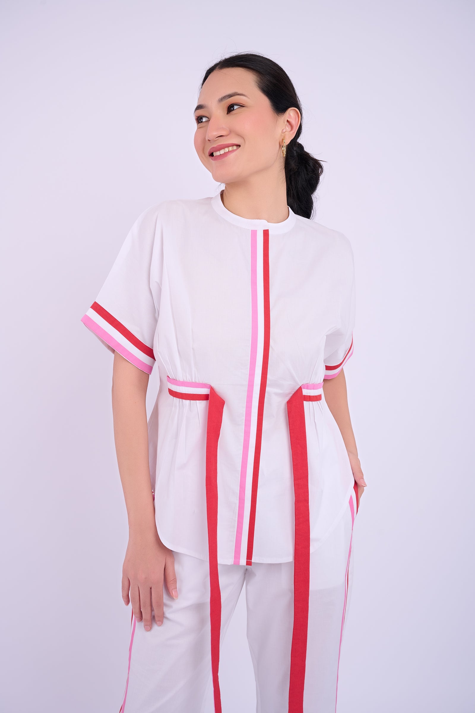 Brooke Short Sleeve Set - White