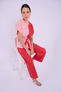Nadine Set - Red & Light Pink