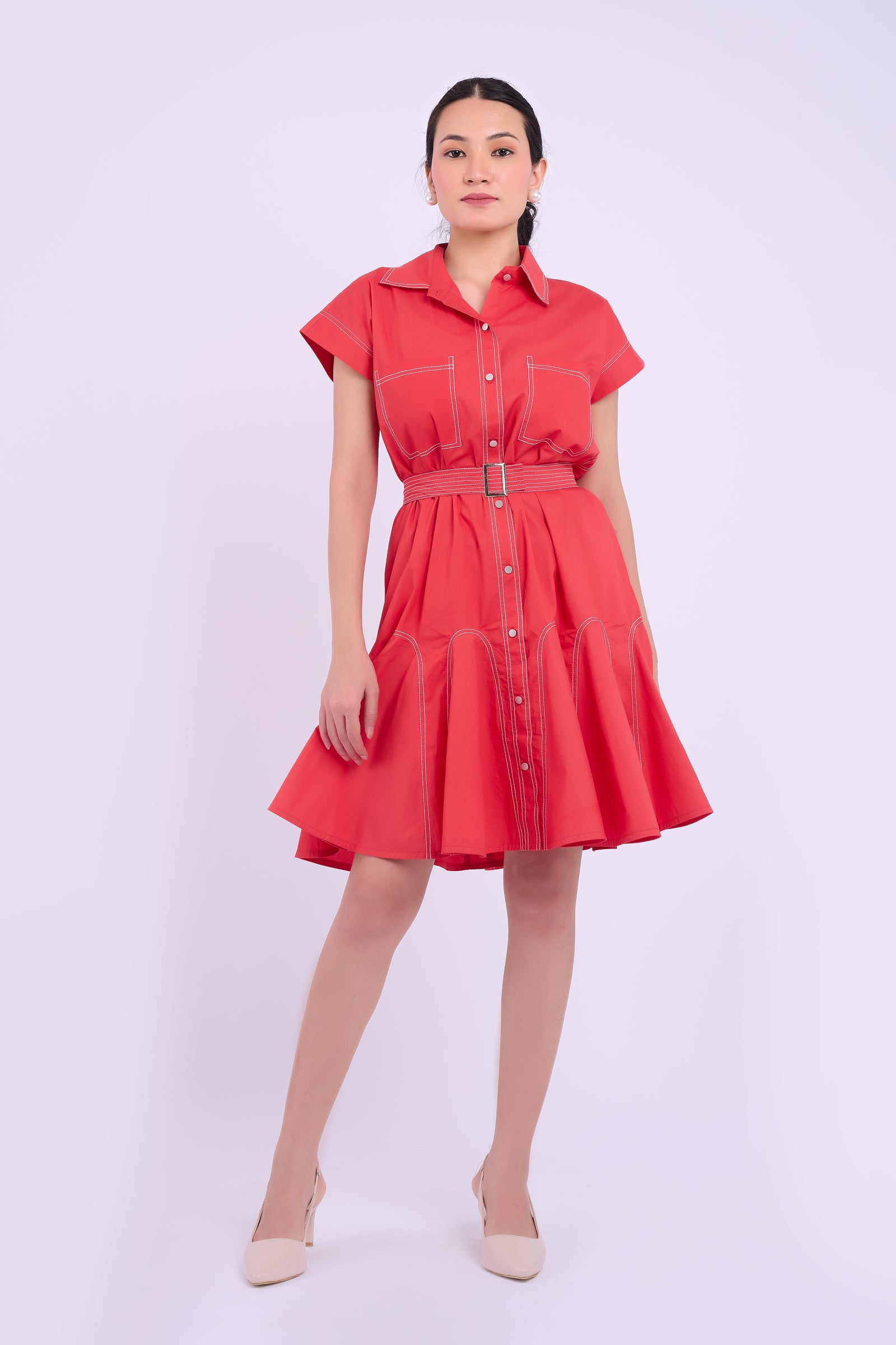 Sasha Dress - Berry Red