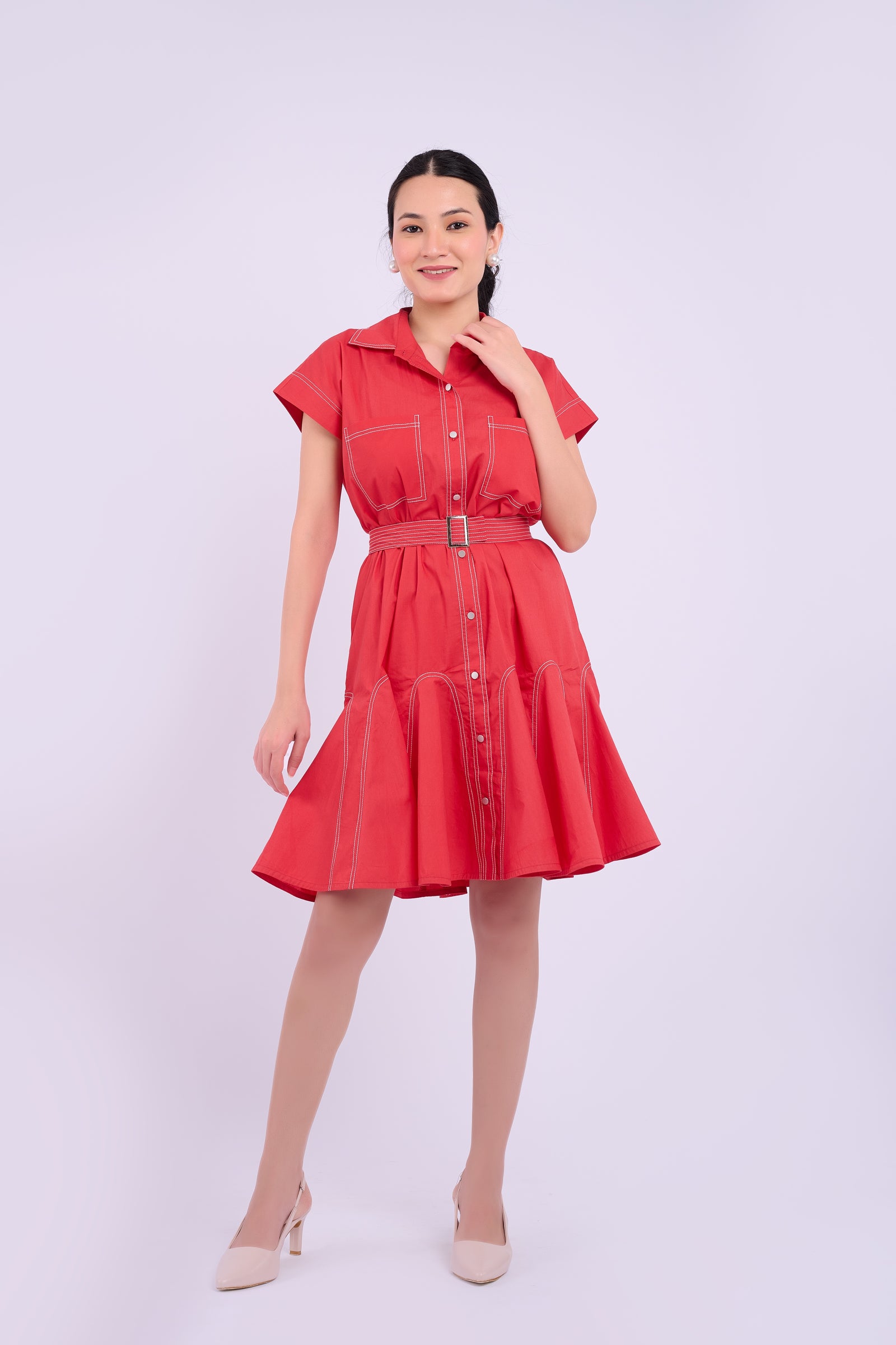 Sasha Dress - Berry Red