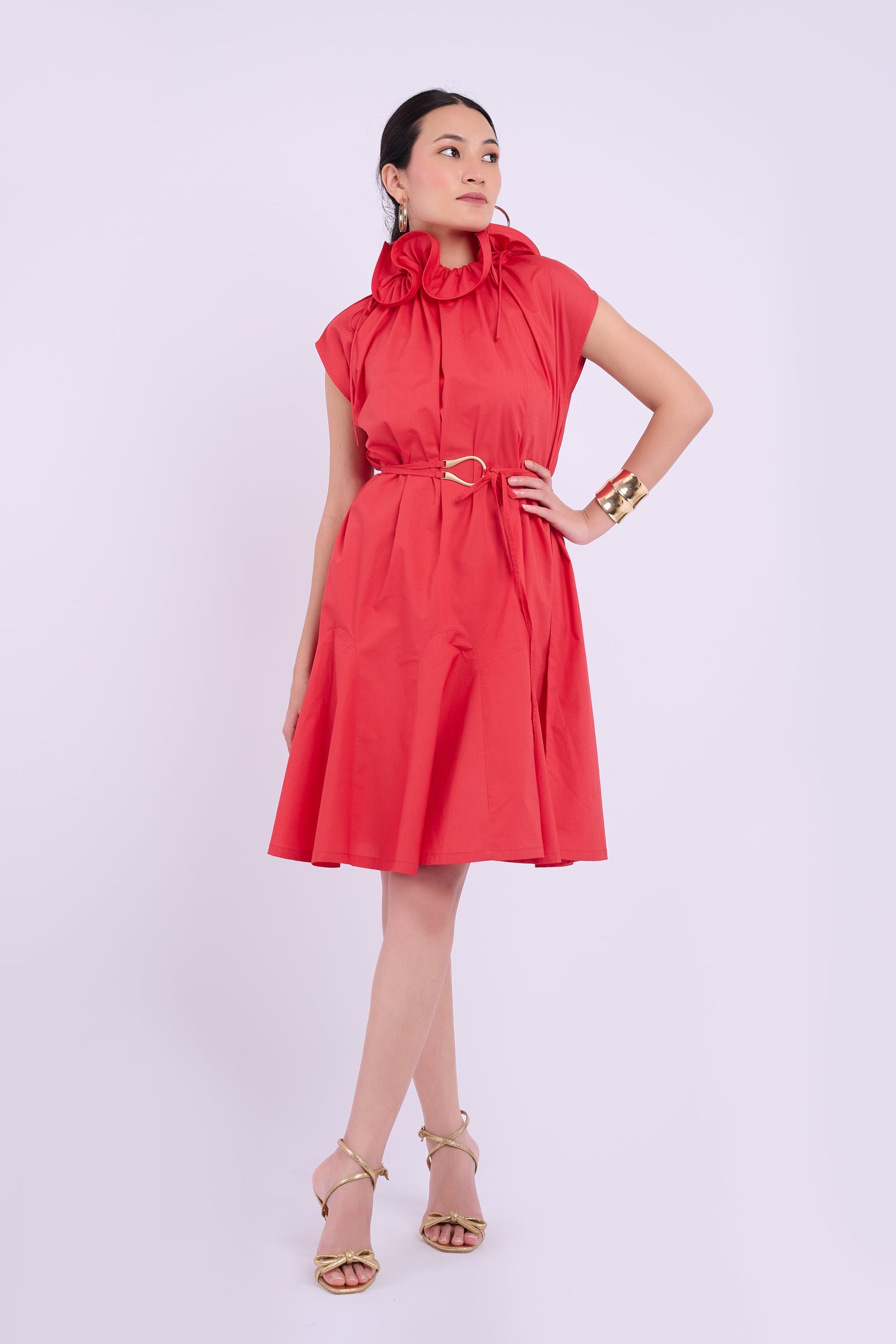 Rose Dress - Berry Red