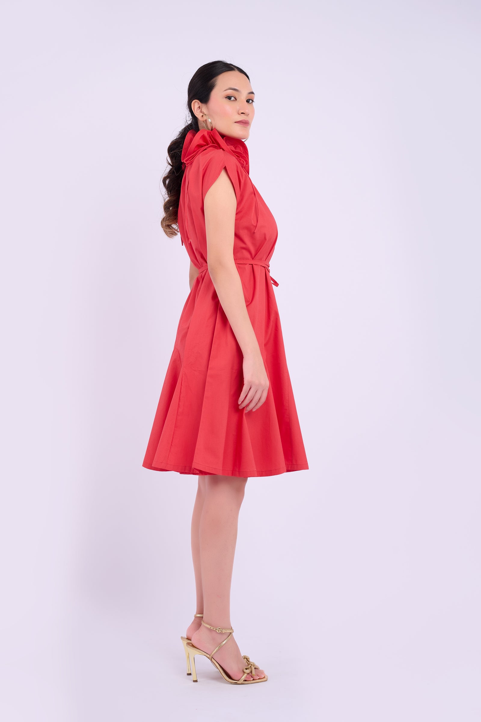 Rose Dress - Berry Red