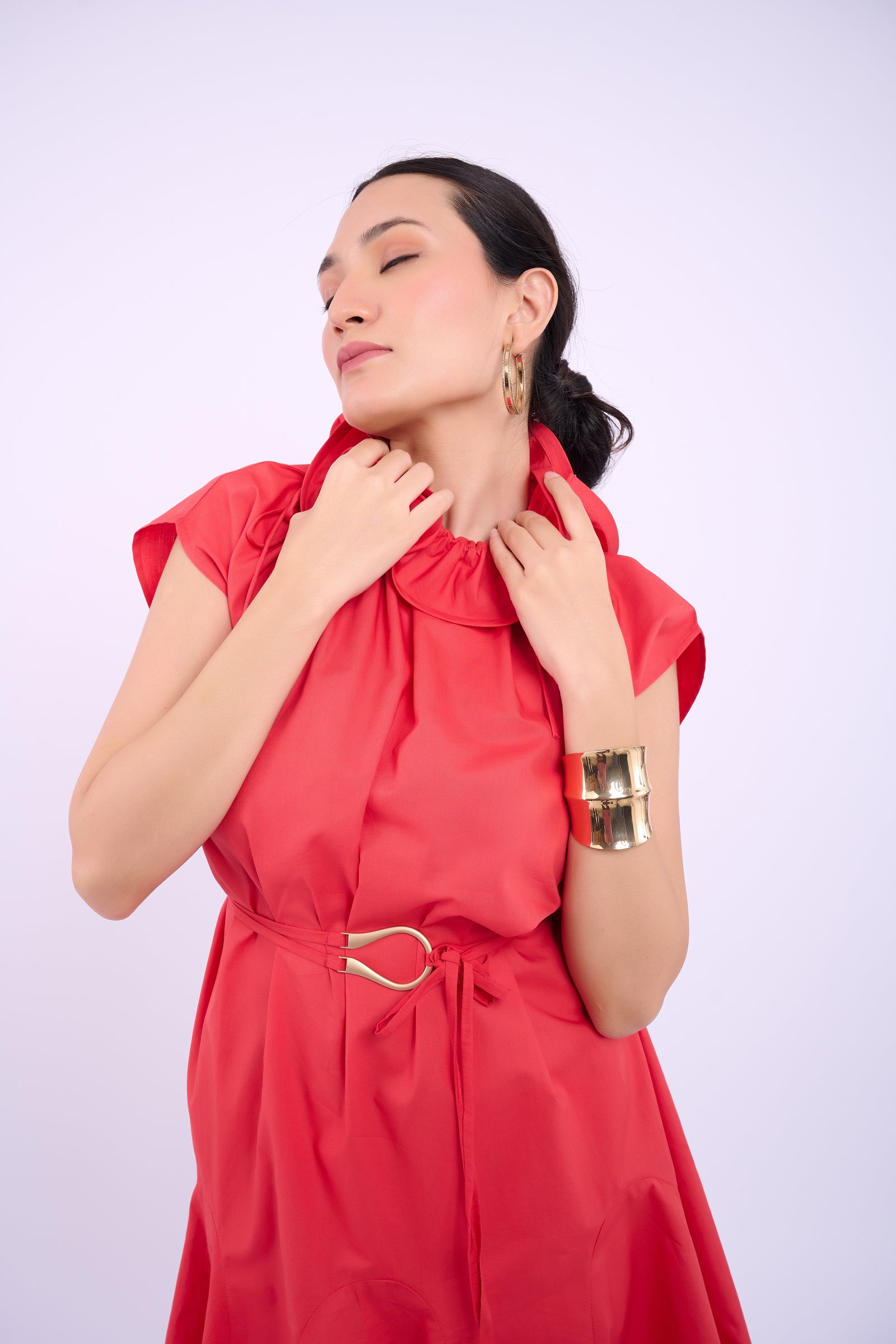 Rose Dress - Berry Red