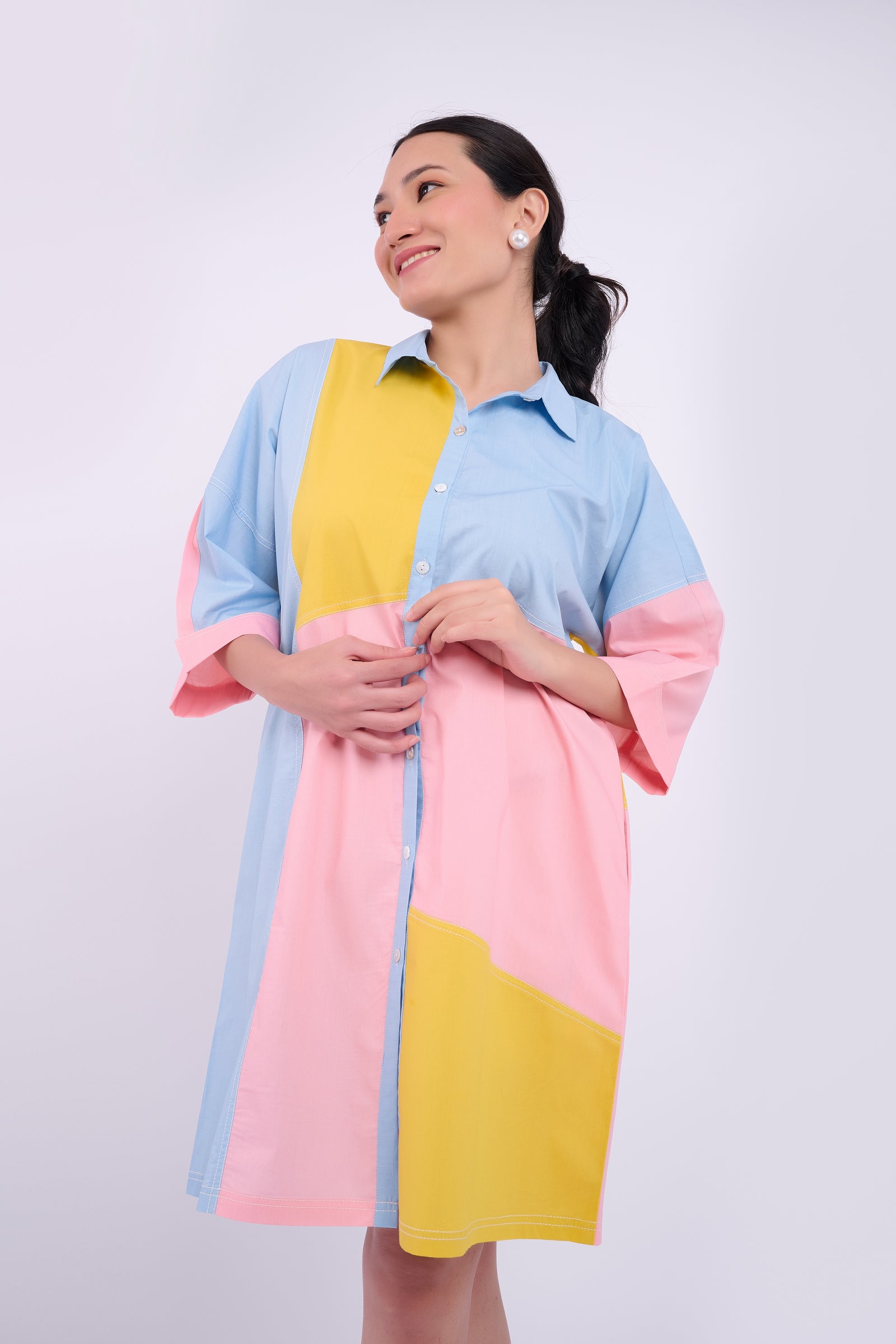 Zoe Colourblock - Blue and Yellow