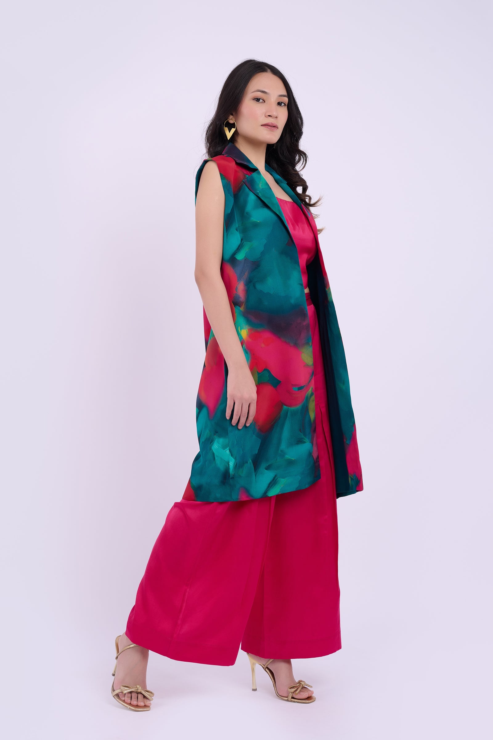 Teddi Crepe Set - Abstract Green