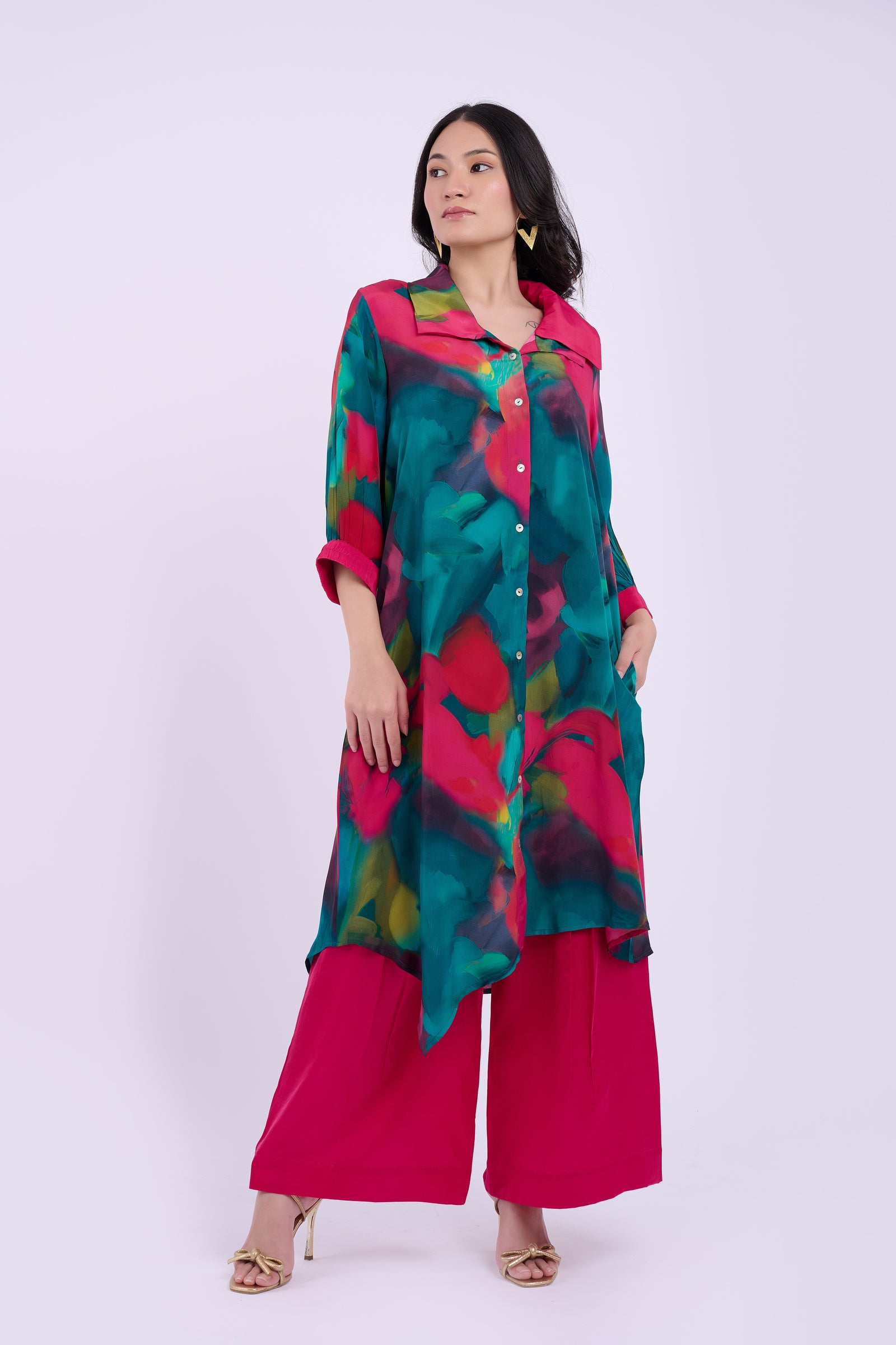 Elvis Crepe Set - Abstract Green