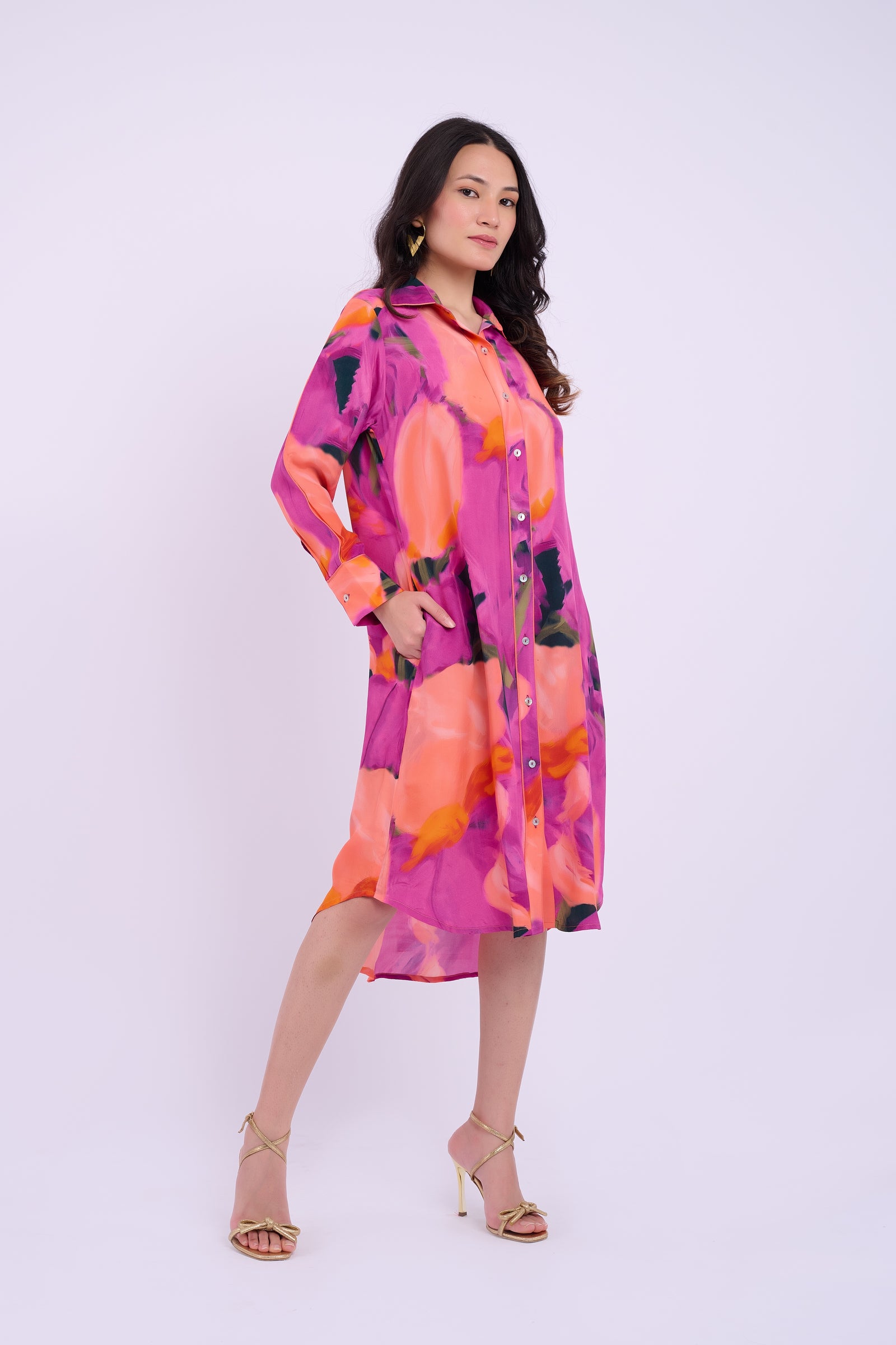 Zora Dress - Abstract Purple