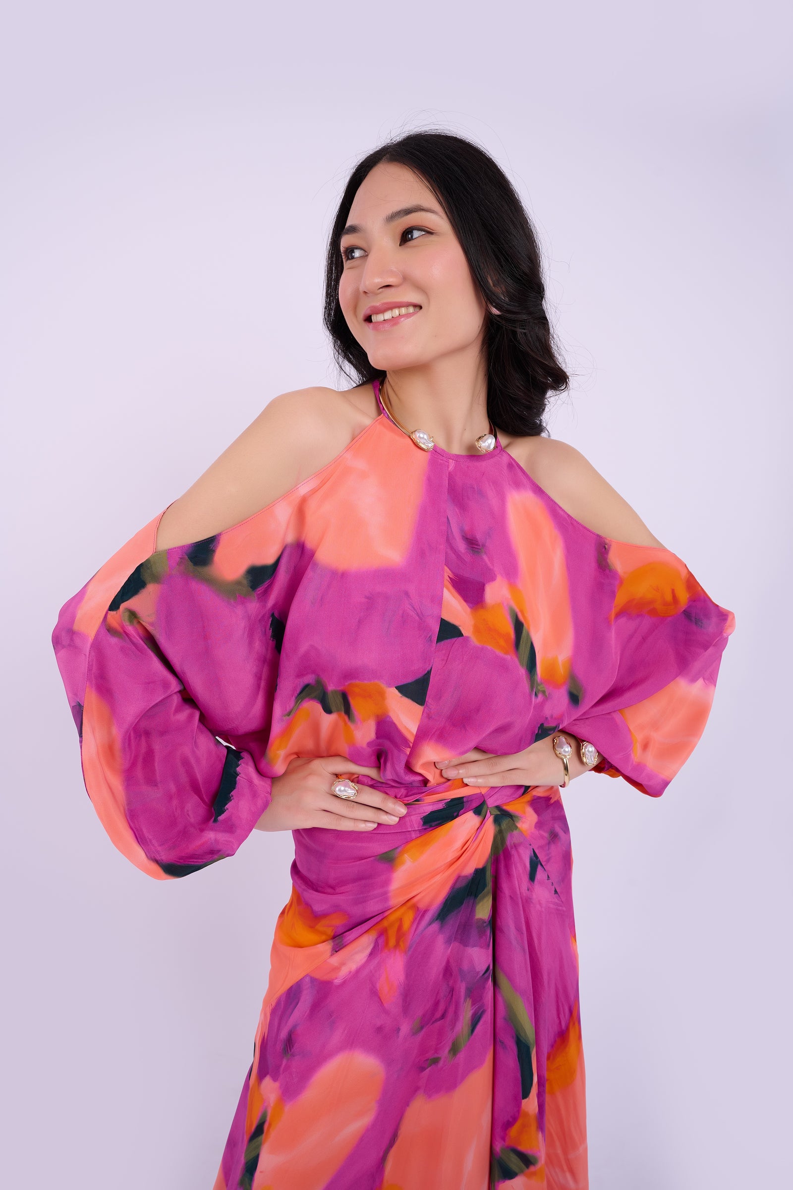 Elin Crepe Set - Abstract Purple