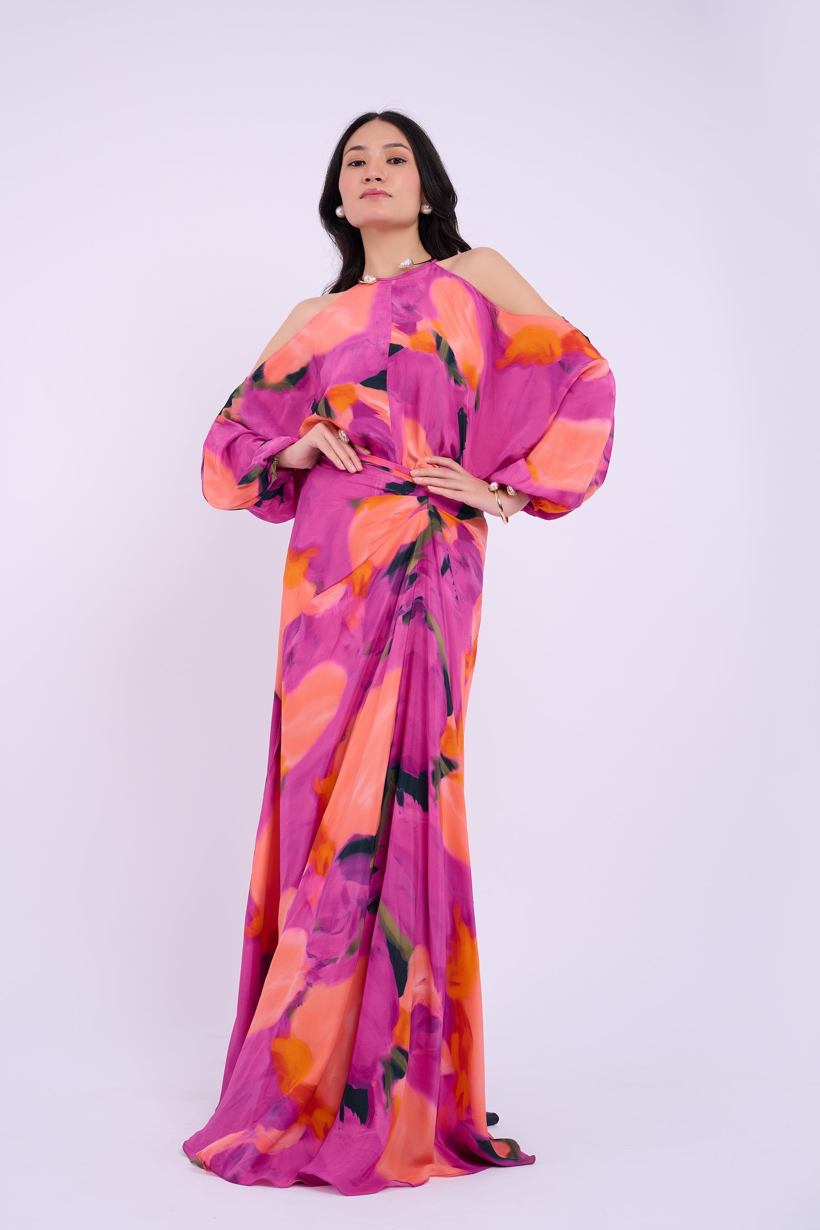 Elin Crepe Set - Abstract Purple