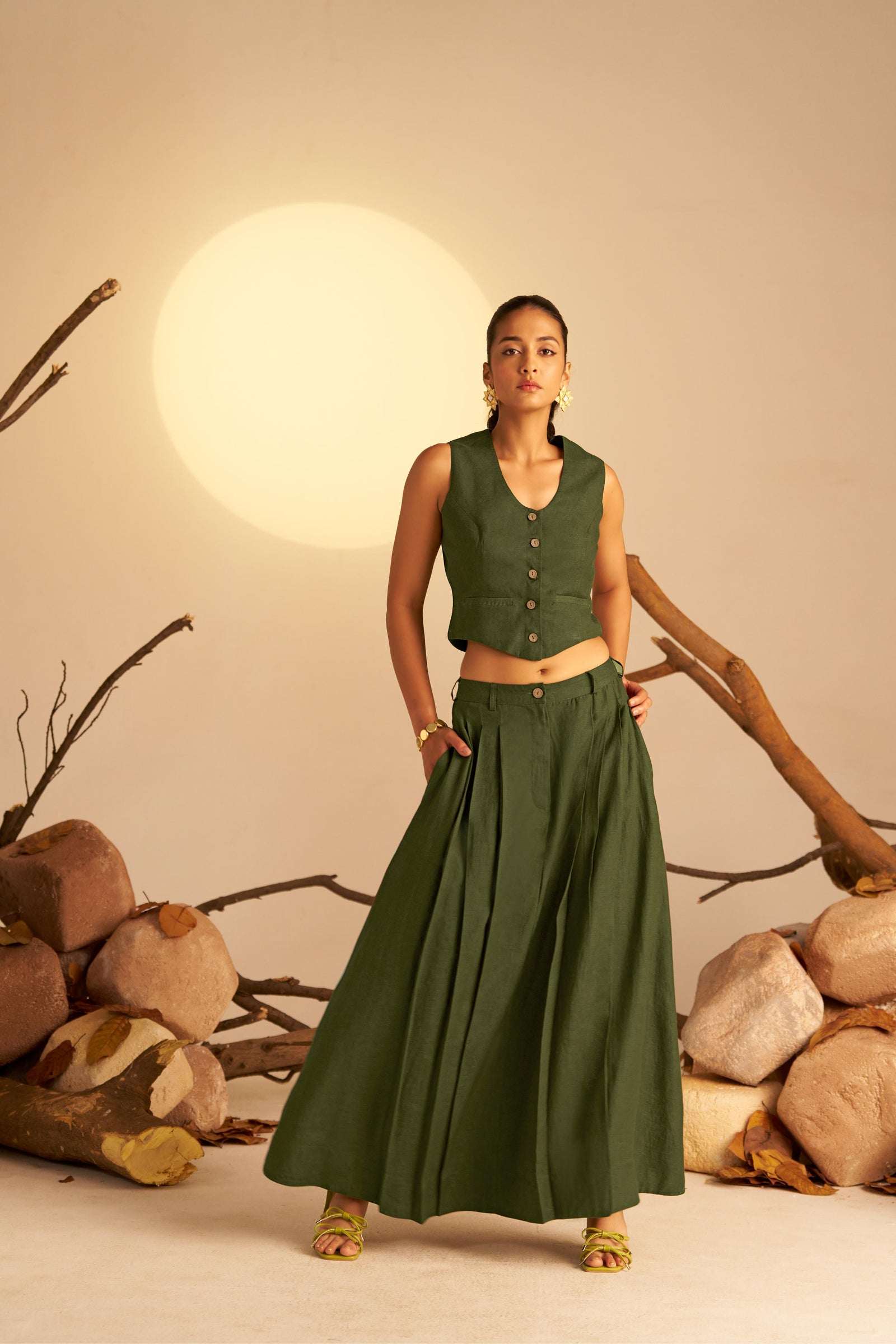 A Coordinated Vest Featuring