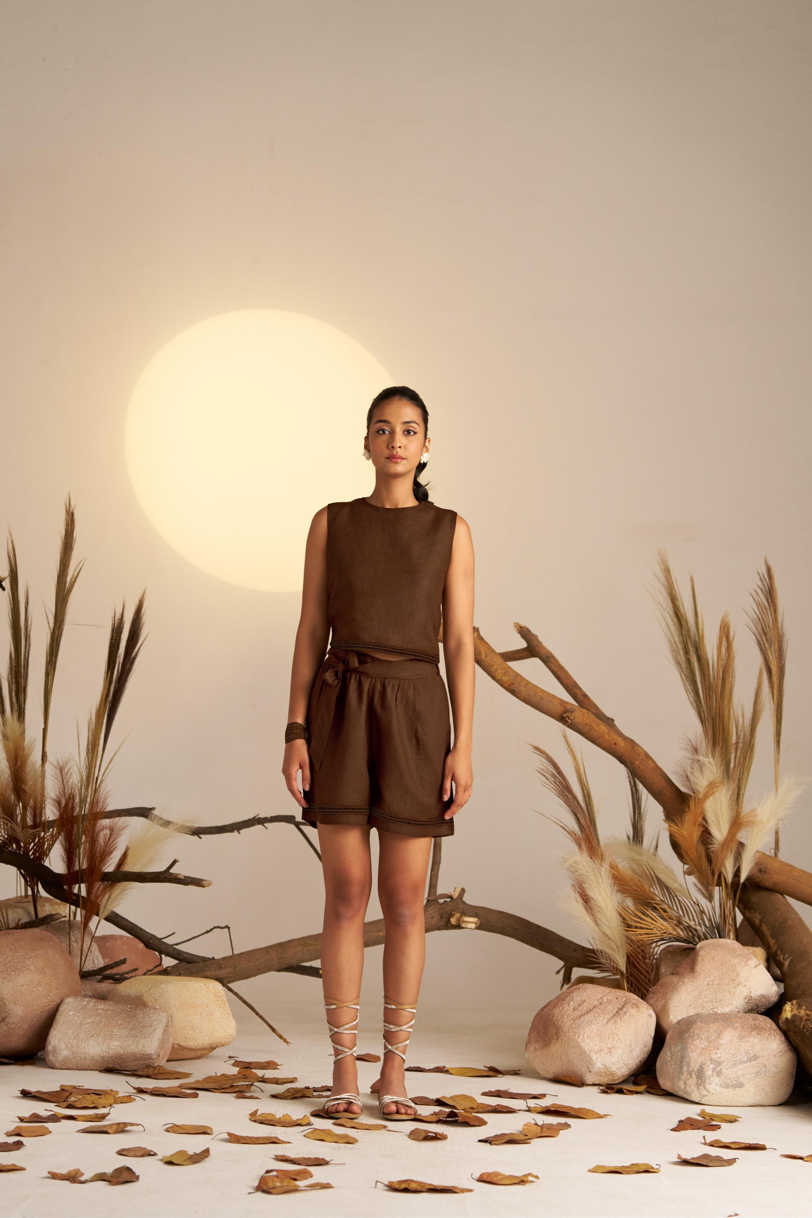 A Chic Sepia-Coloured Crop Top