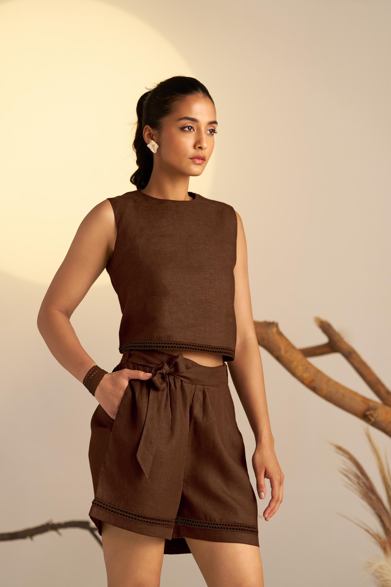 A Chic Sepia-Coloured Short