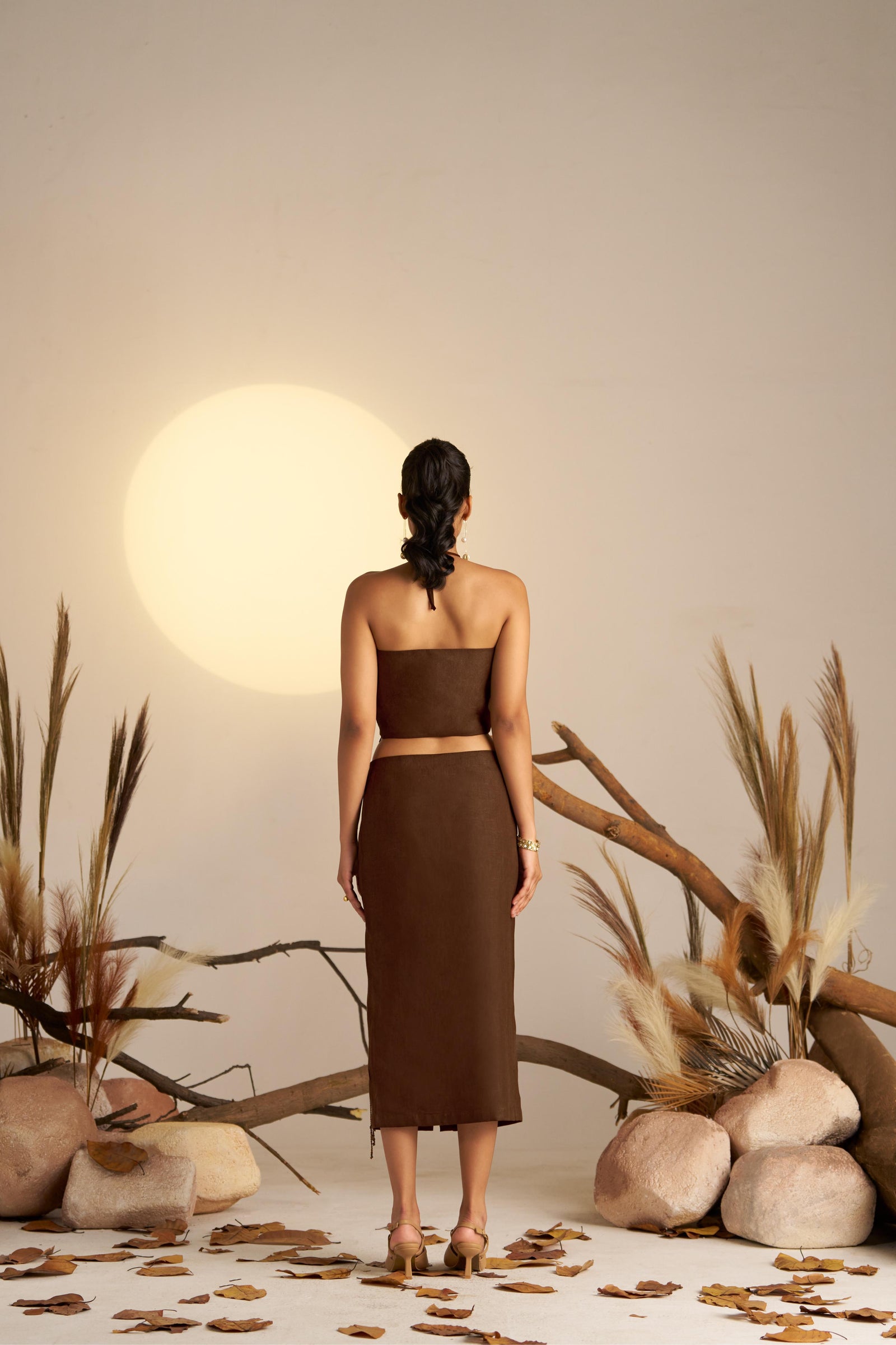 A Stylish Sepia Halter Top